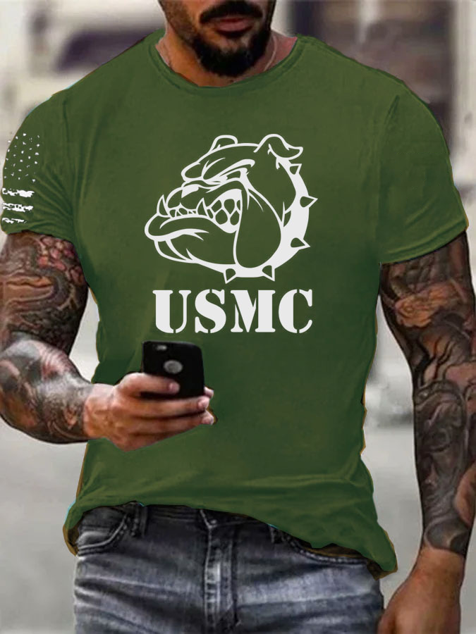 Men' s Usmc Funny Pattern Cotton T-Shirt