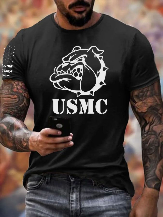 Men' s Usmc Funny Pattern Cotton T-Shirt