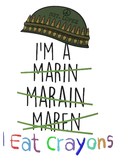 I Eat Crayons Pattern Print Cotton T-Shirt