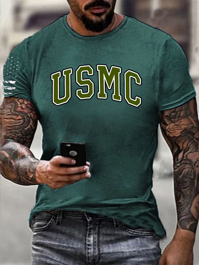 Men' s USMC Pattern Cotton T-Shirt