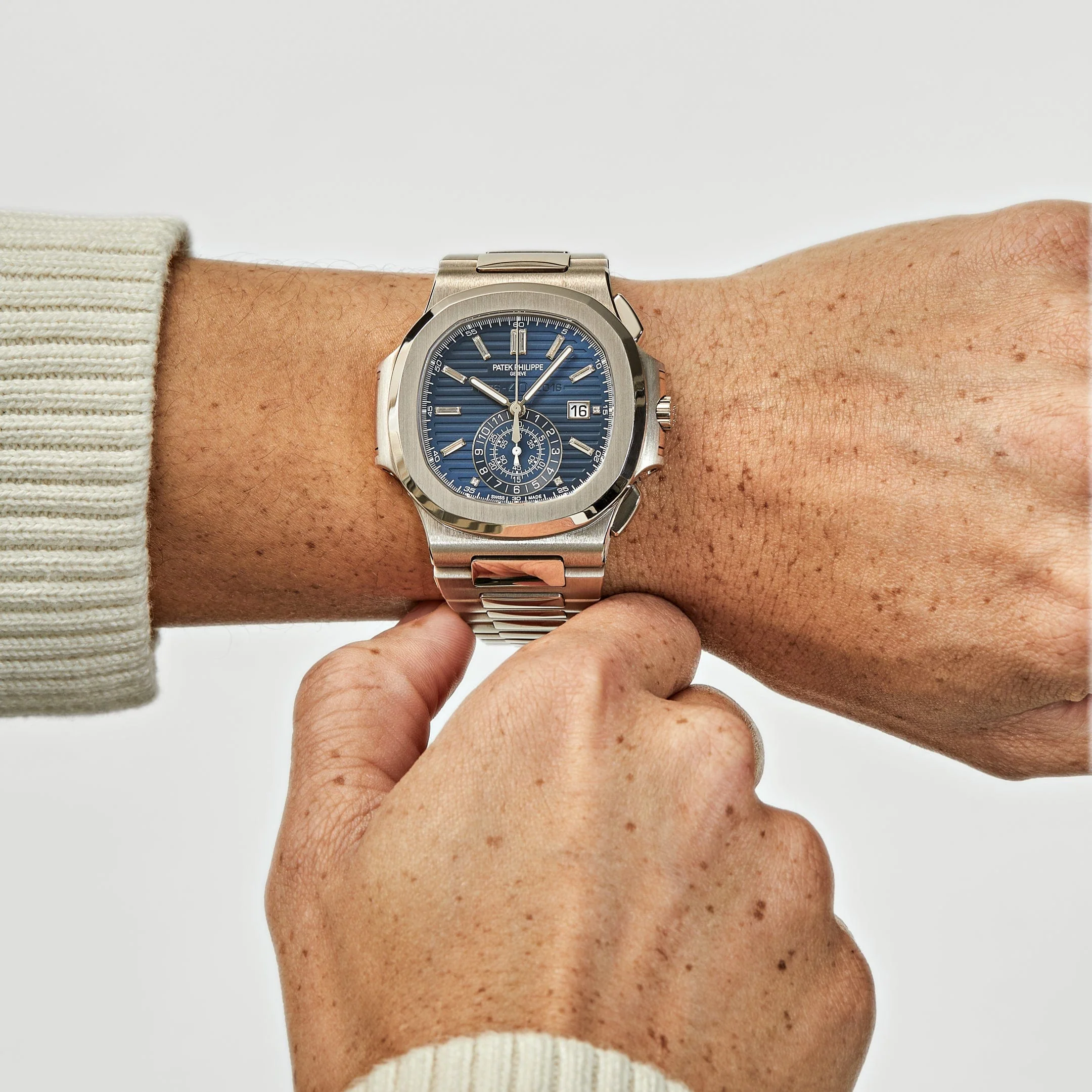 Patek Philippe Nautilus 5976/1G-001 '40th Anniversary' Chronograph White Gold Blue Diamond Dial Limited Edition (2018)