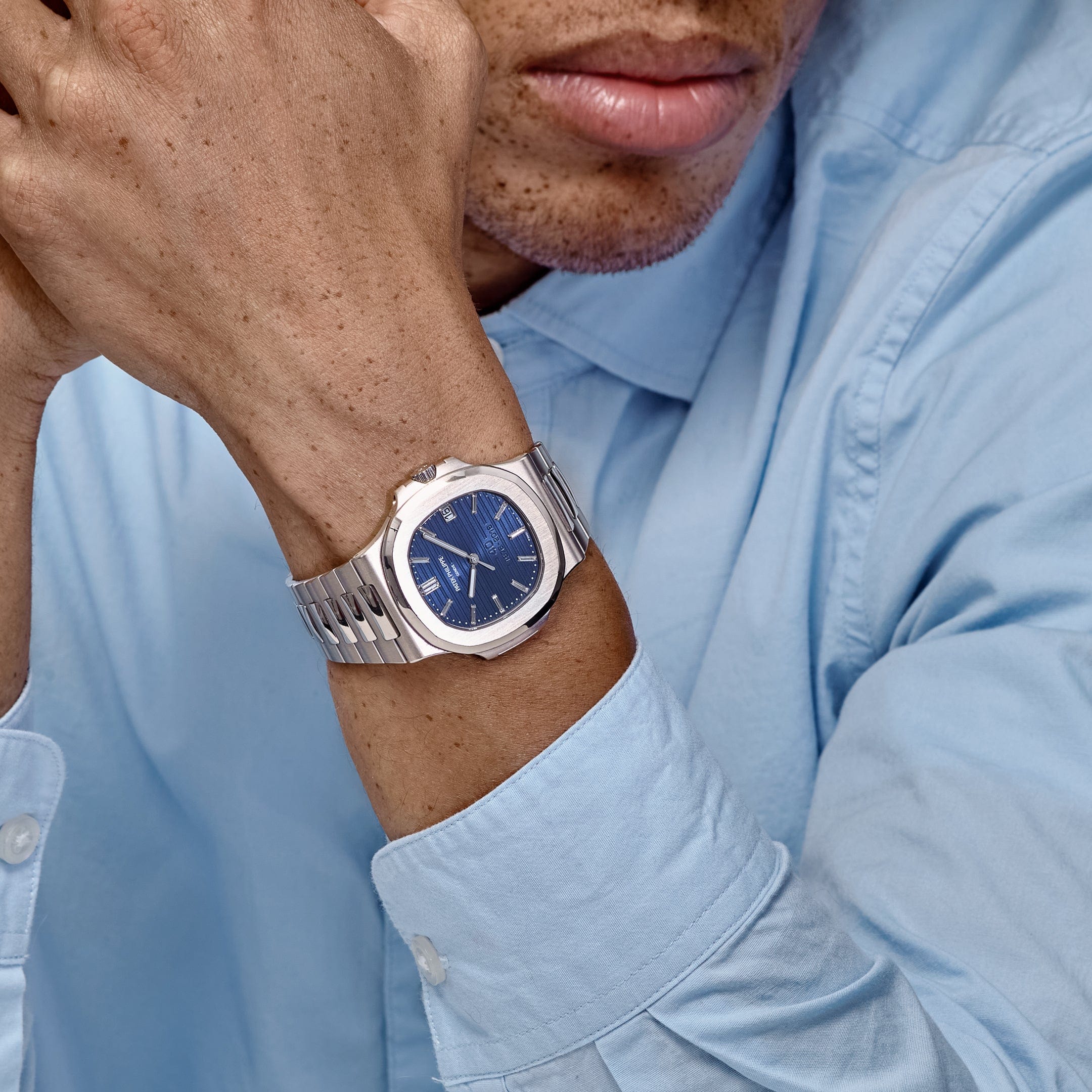 Patek Philippe Nautilus 5711/1P-001 40th Anniversary Platinum Blue Diamond Dial Limited Edition (2017)