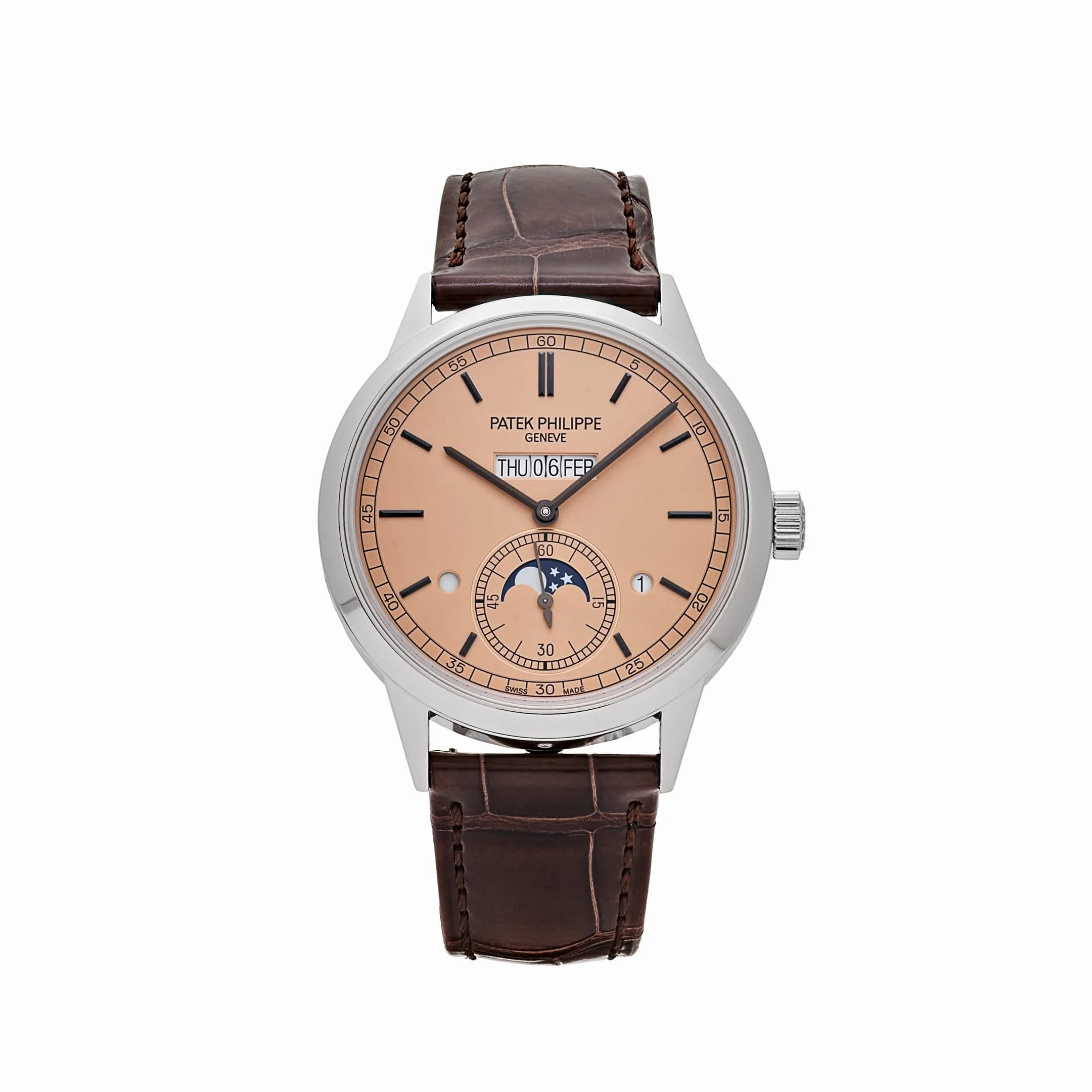 Patek Philippe Grand Complications 5236P-010 In-Line Perpetual Calendar Platinum Salmon Dial(2024)
