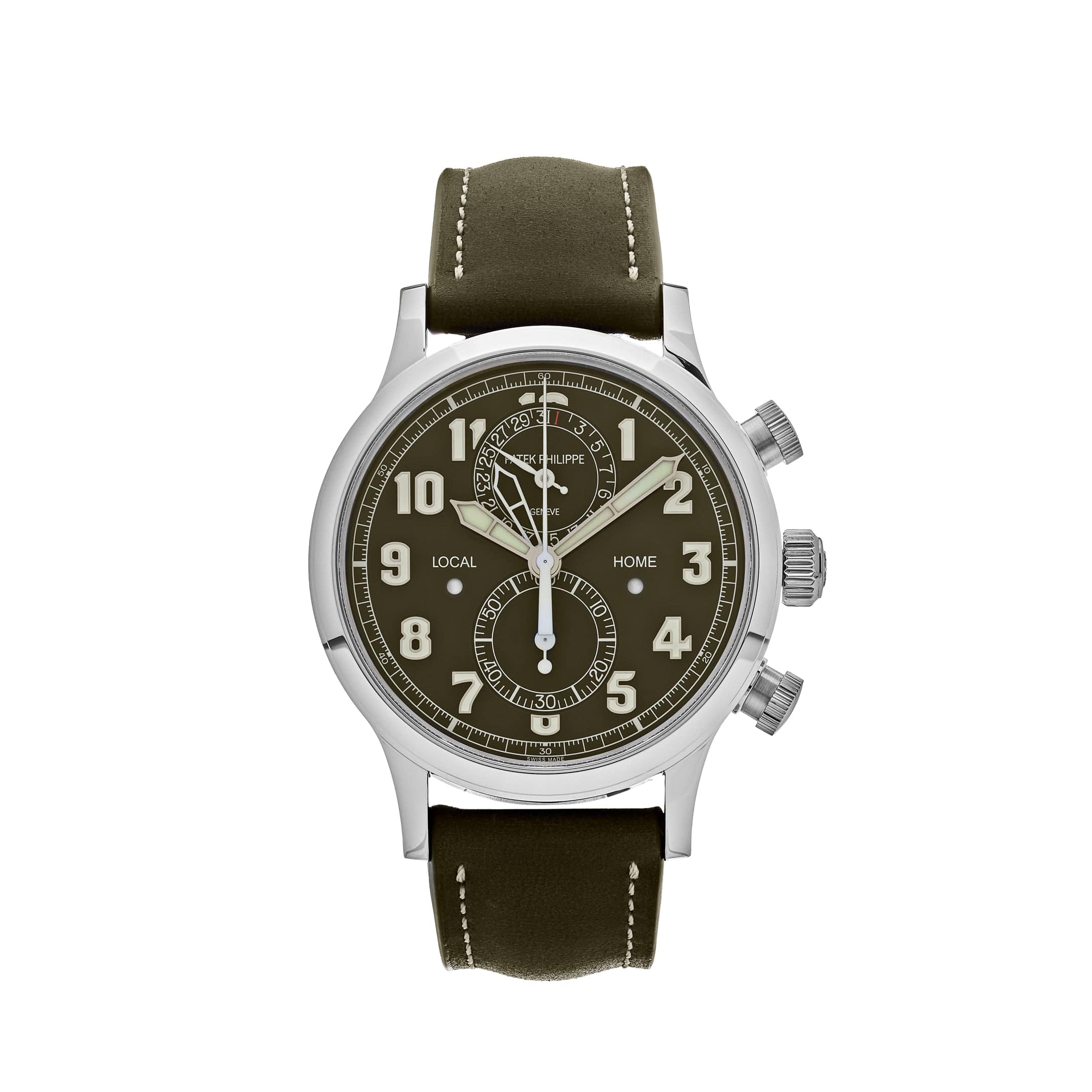 Patek Philippe Complications 5924G-010 Calatrava Travel Time Green Dial 'Pilot' Chronograph
