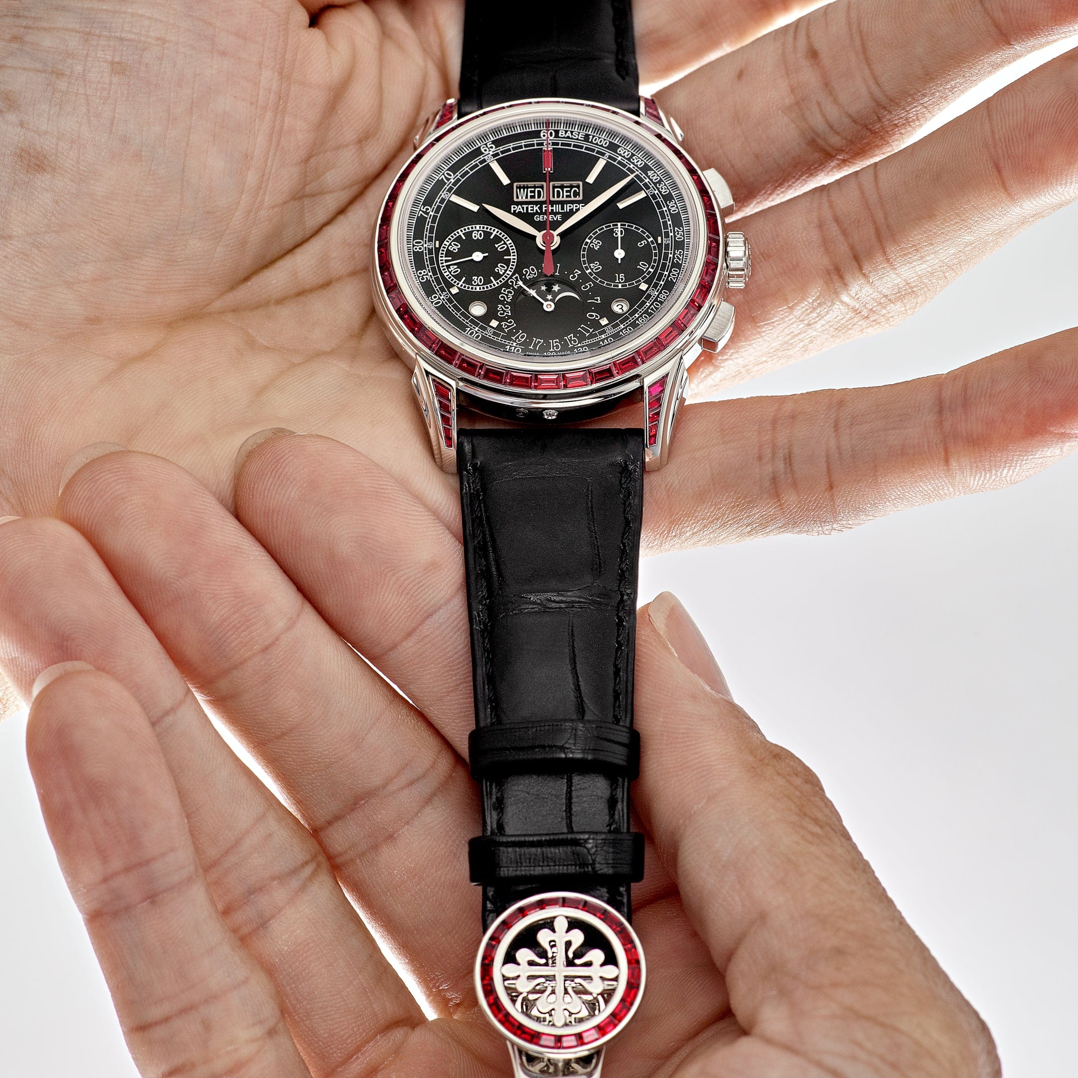 Patek Philippe Grand Complications 5271/12P-001 Perpetual Calendar Platinum Black Dial Ruby Bezel