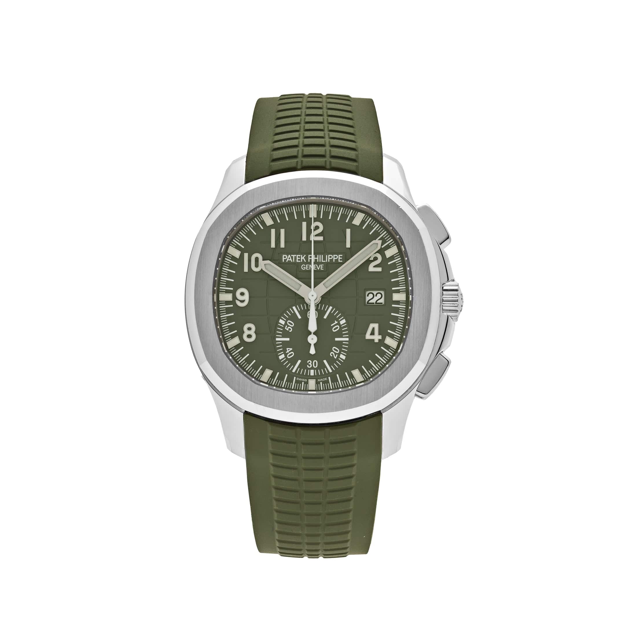 Patek Philippe Aquanaut 5968G-010 Chronograph White Gold Khaki Green Dial Uncut (2024)