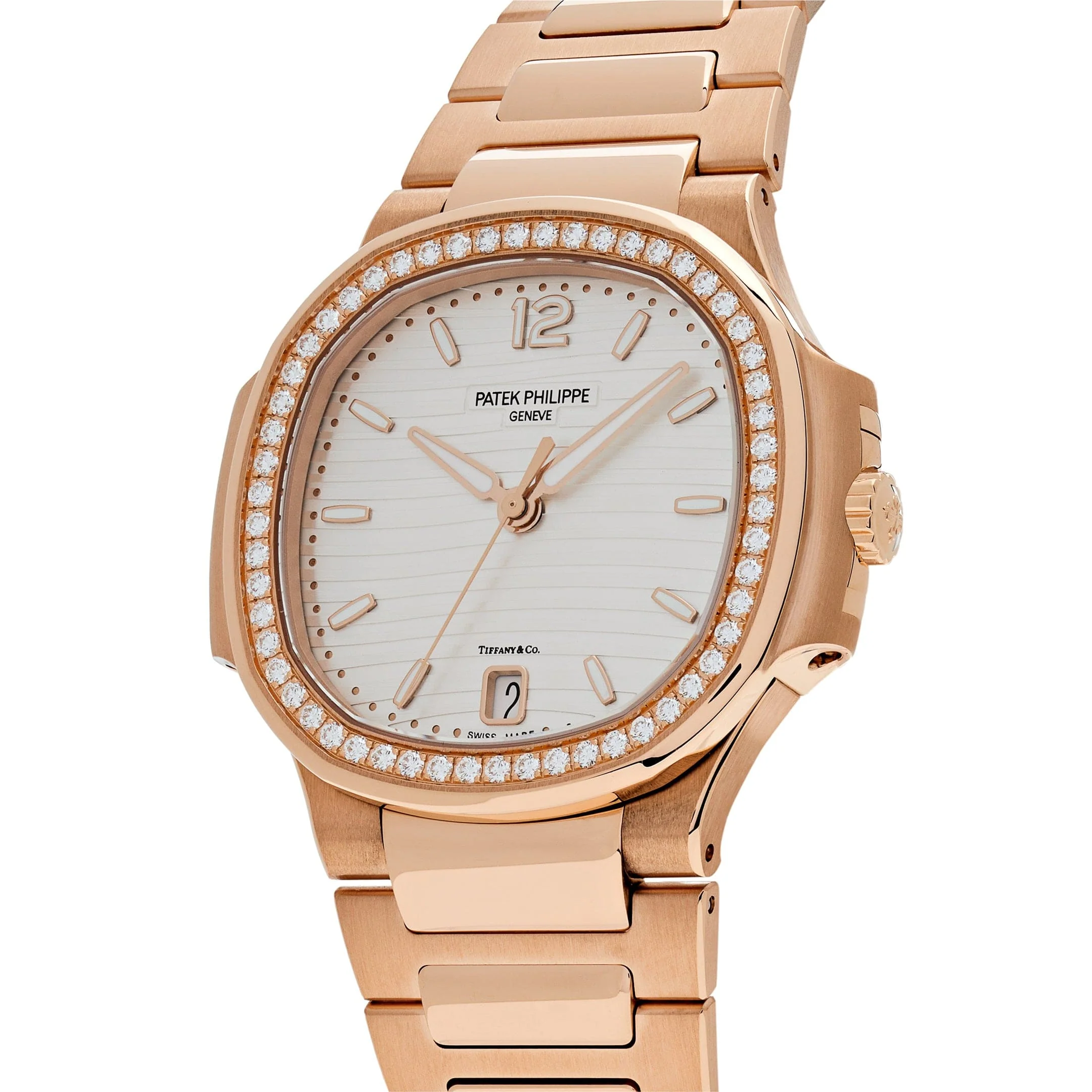 Patek Philippe Nautilus 7118/1200R-001 'Ladies Automatic Tiffany & Co.' Rose Gold Diamond Bezel
