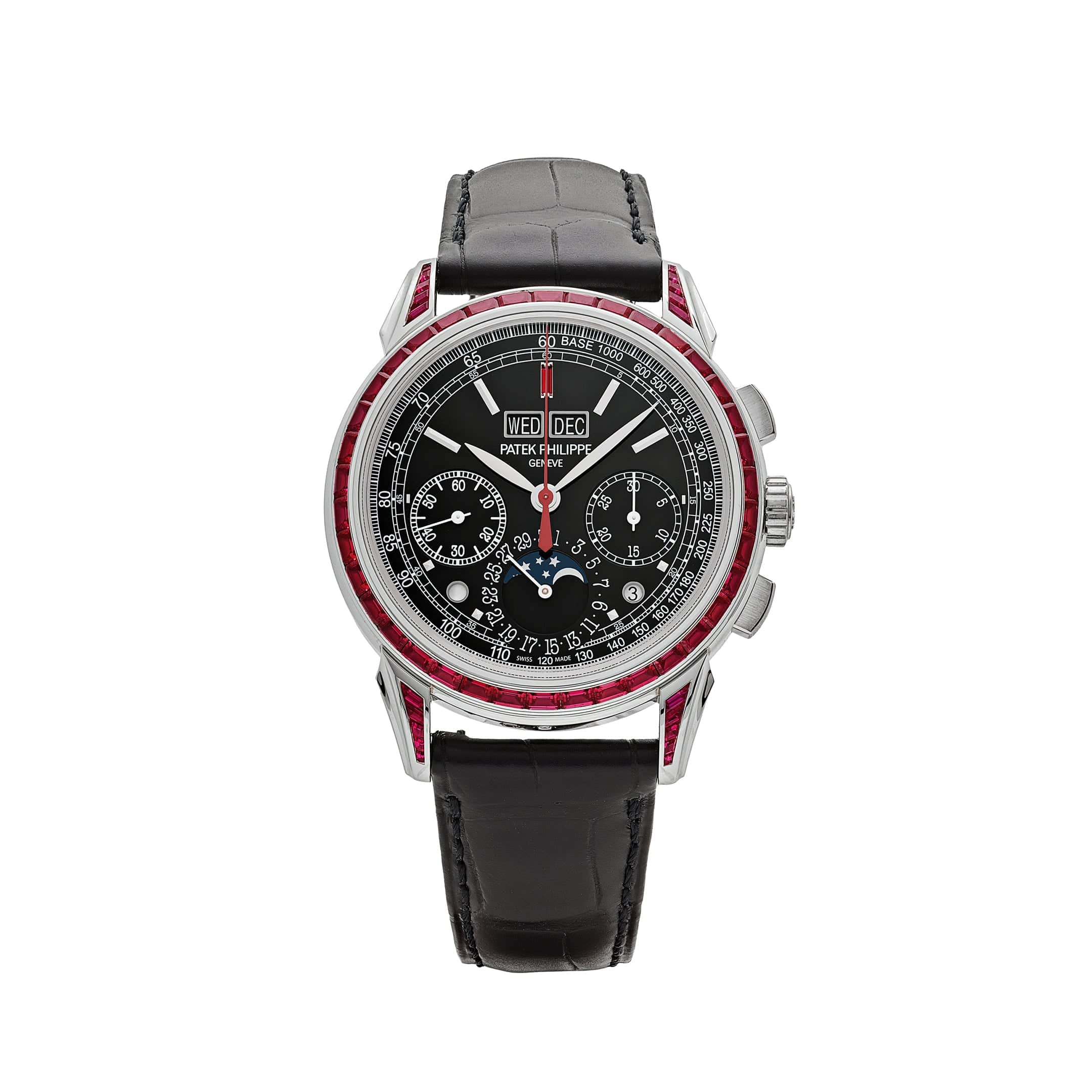Patek Philippe Grand Complications 5271/12P-001 Perpetual Calendar Platinum Black Dial Ruby Bezel