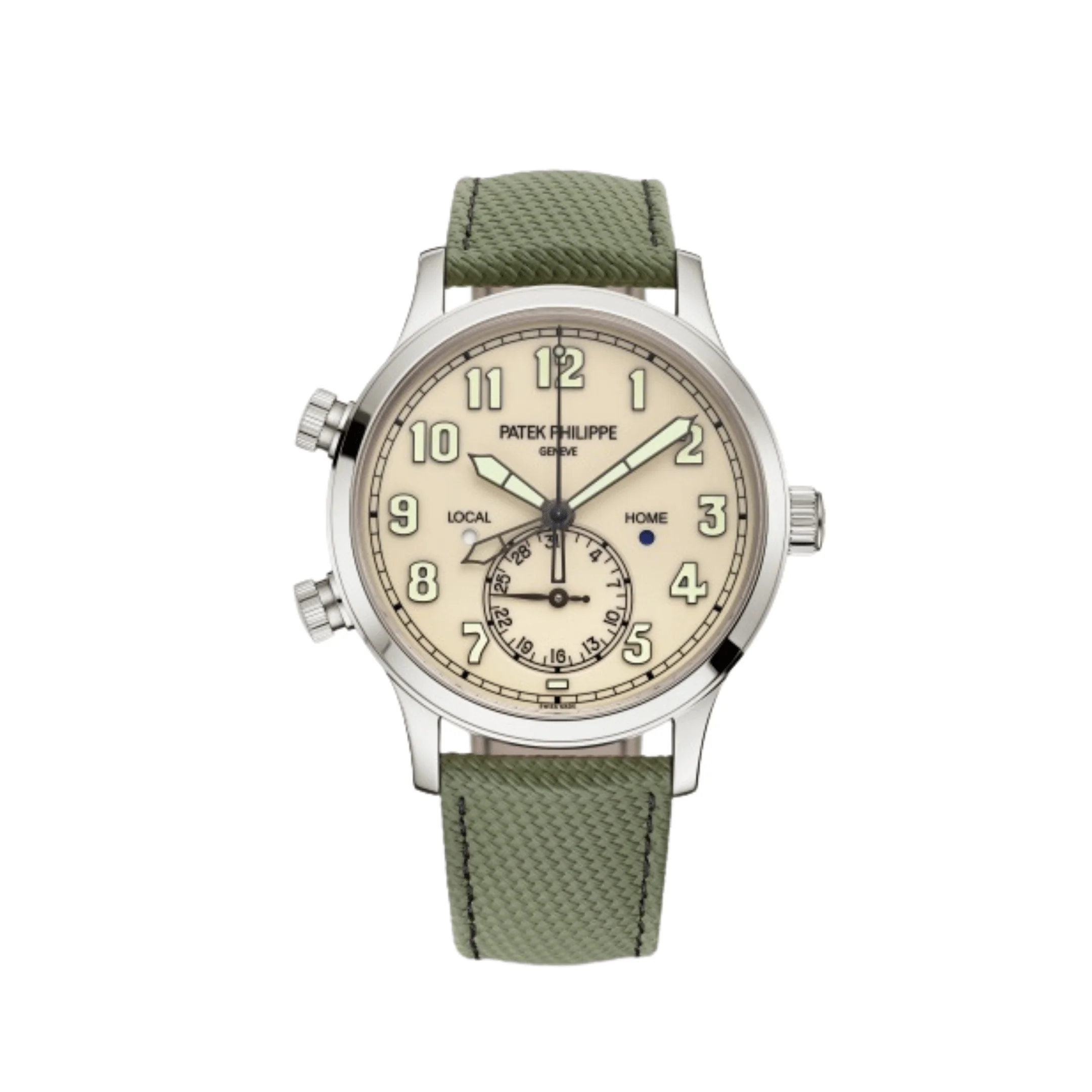Patek Philippe Calatrava Pilot Travel Time 5524G-001 White Gold Ivory Dial Composite Strap (2025)