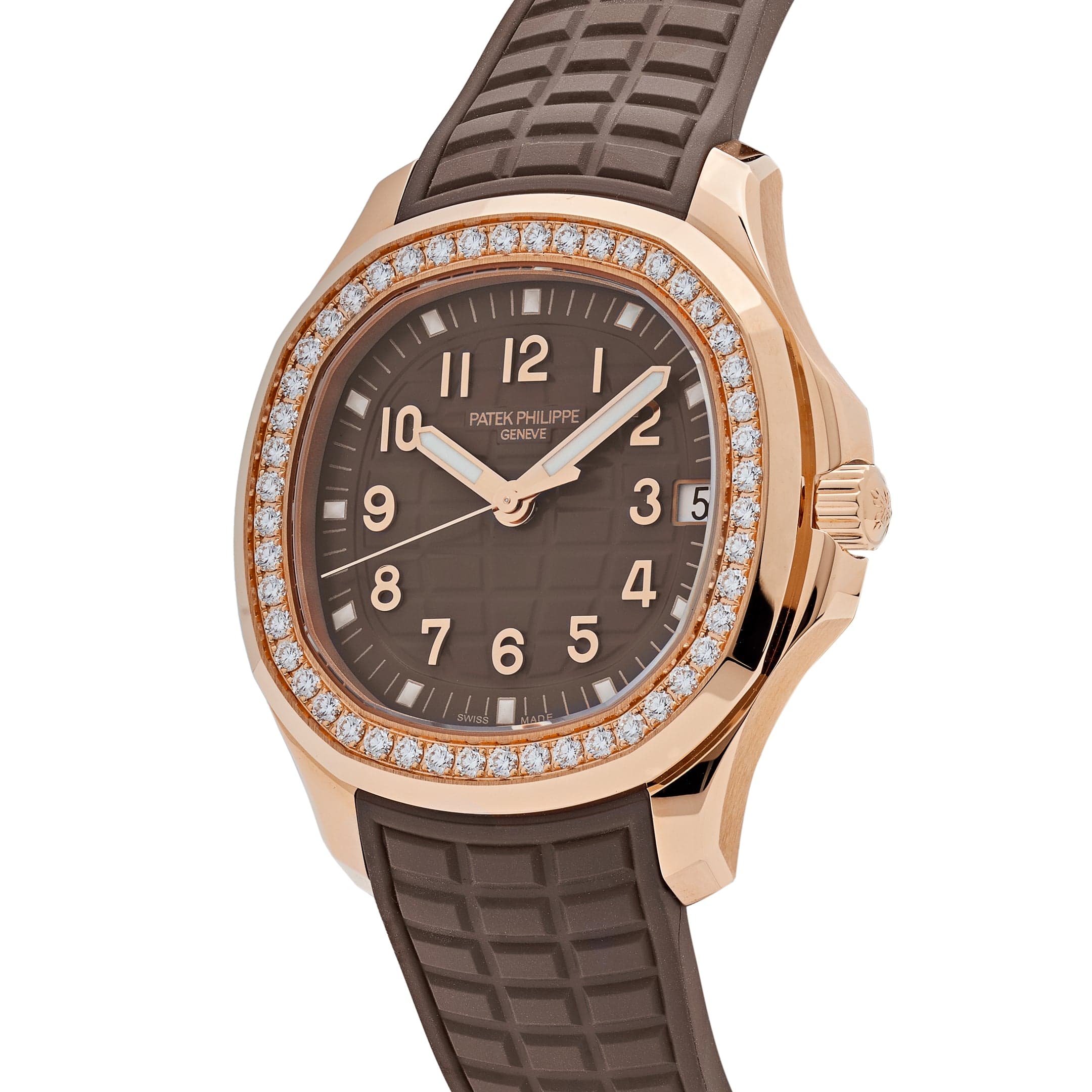Patek Philippe Aquanaut 5268/200R-010 Rose Gold Taupe Brown Dial Diamond Bezel