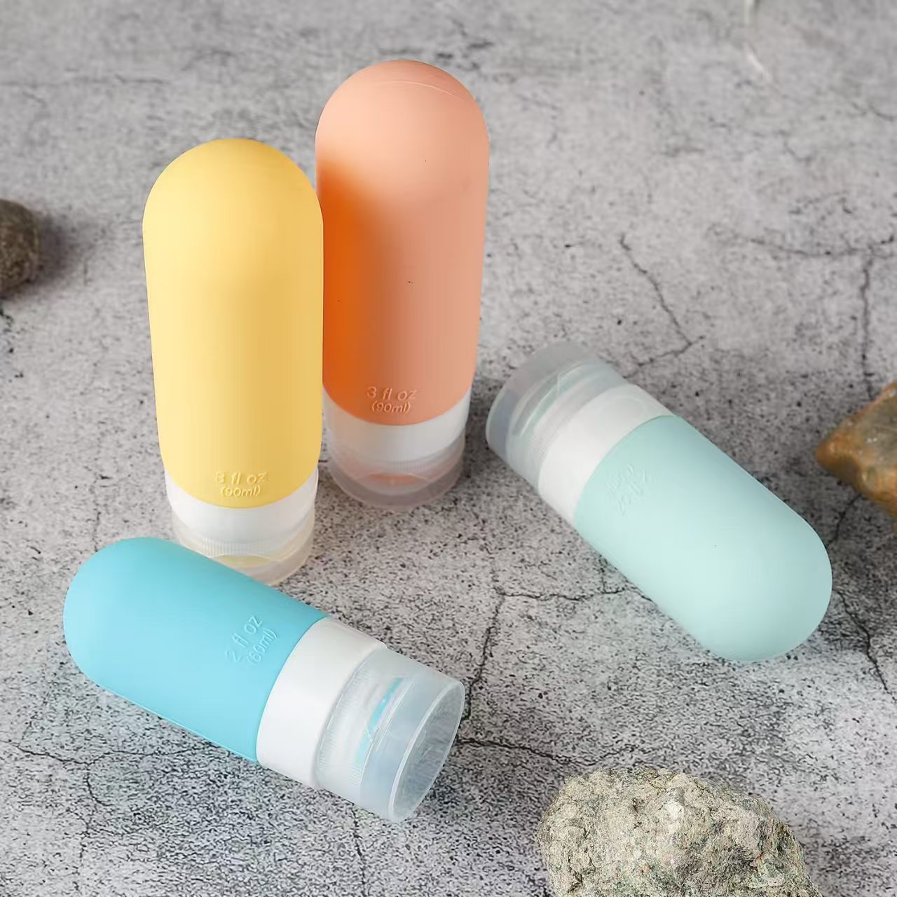 Empty bottles for skin care product sets, portable dispensers(9-piece pack)