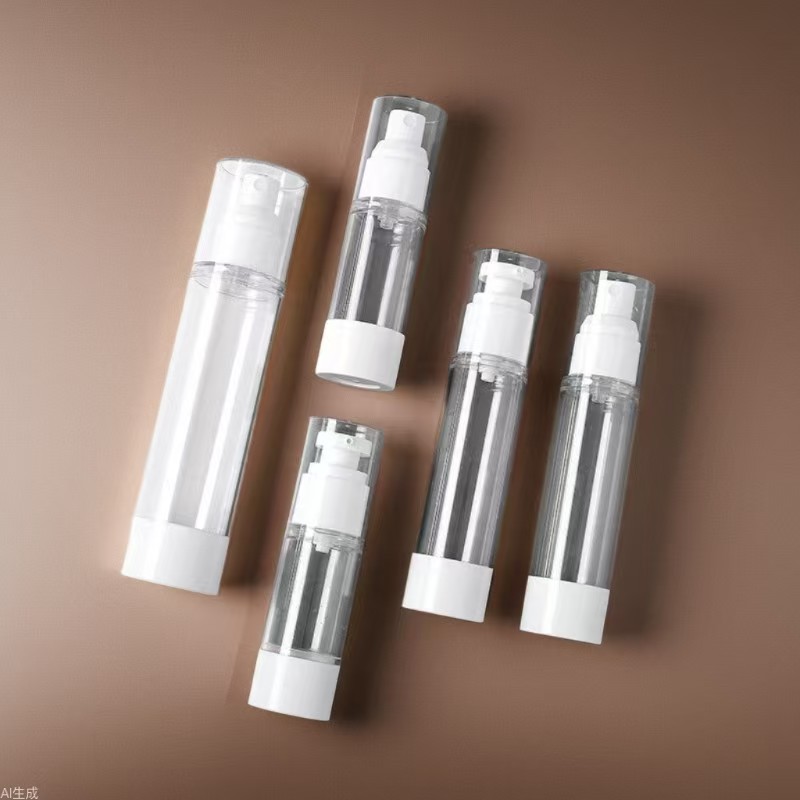 Skin care lotion dispenser, transparent sample bottle, portable for travel(A 6-piece set)