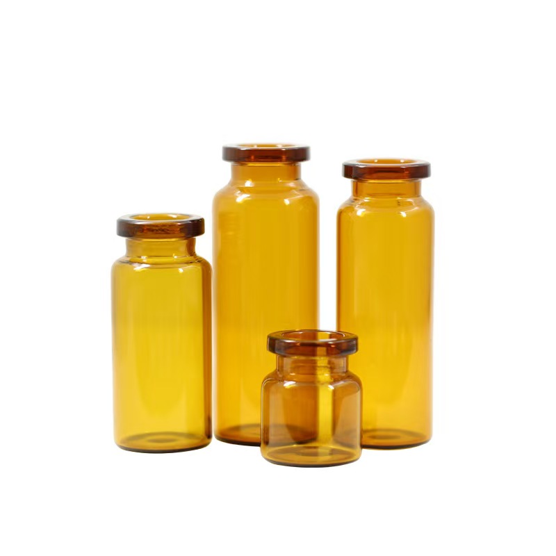 Transparent cosmetic dispenser, sample bottles, supporting custom bottle cap styles and colors（A 10-piece set yellow）