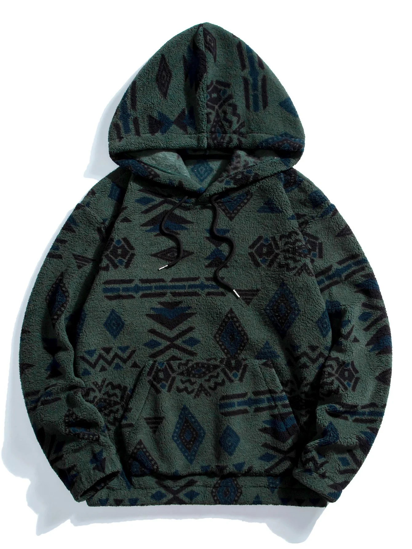 Aztec Print Teddy Hoodie