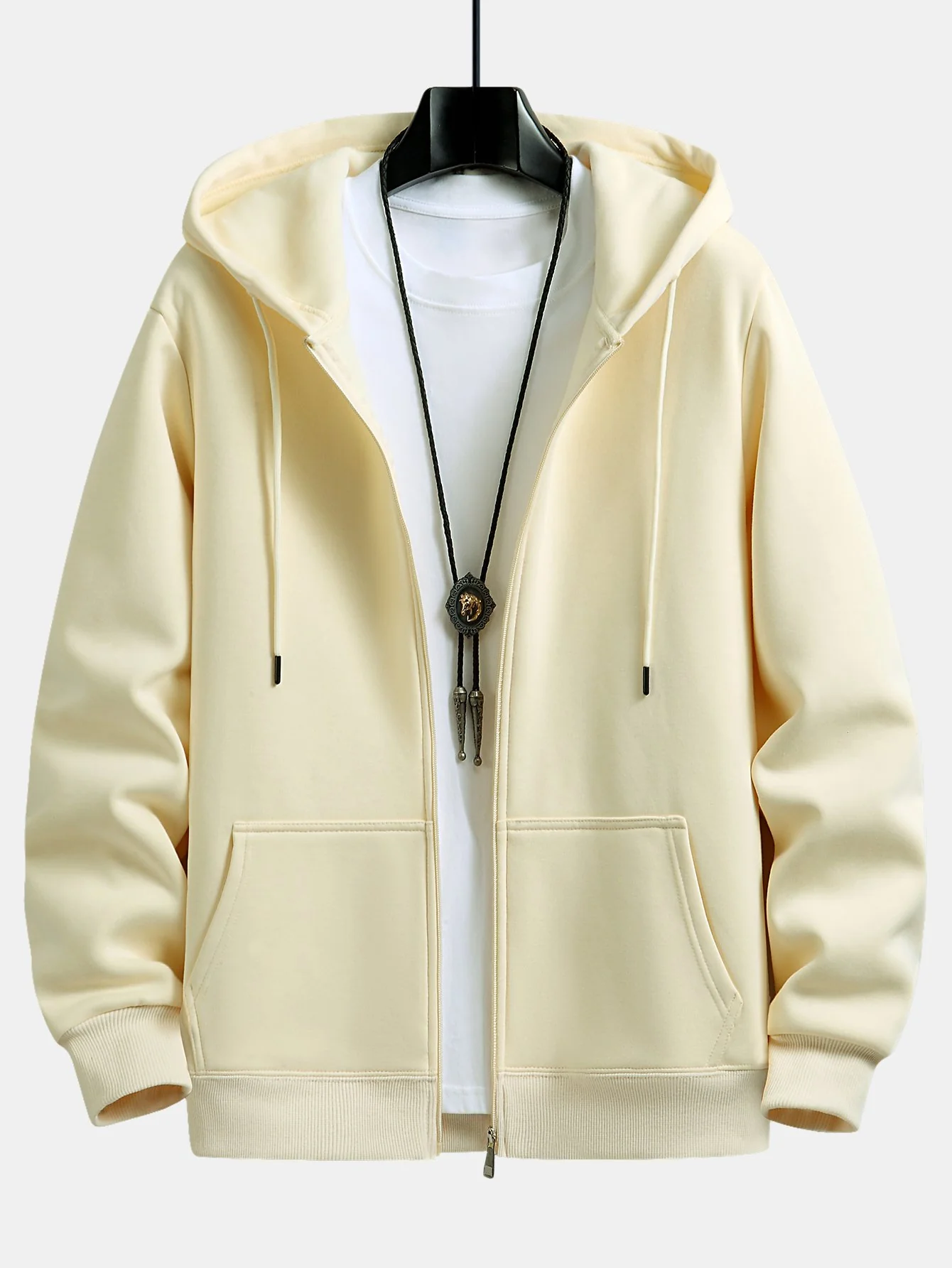 Plush Lined Relax Fit Zip Hoodie