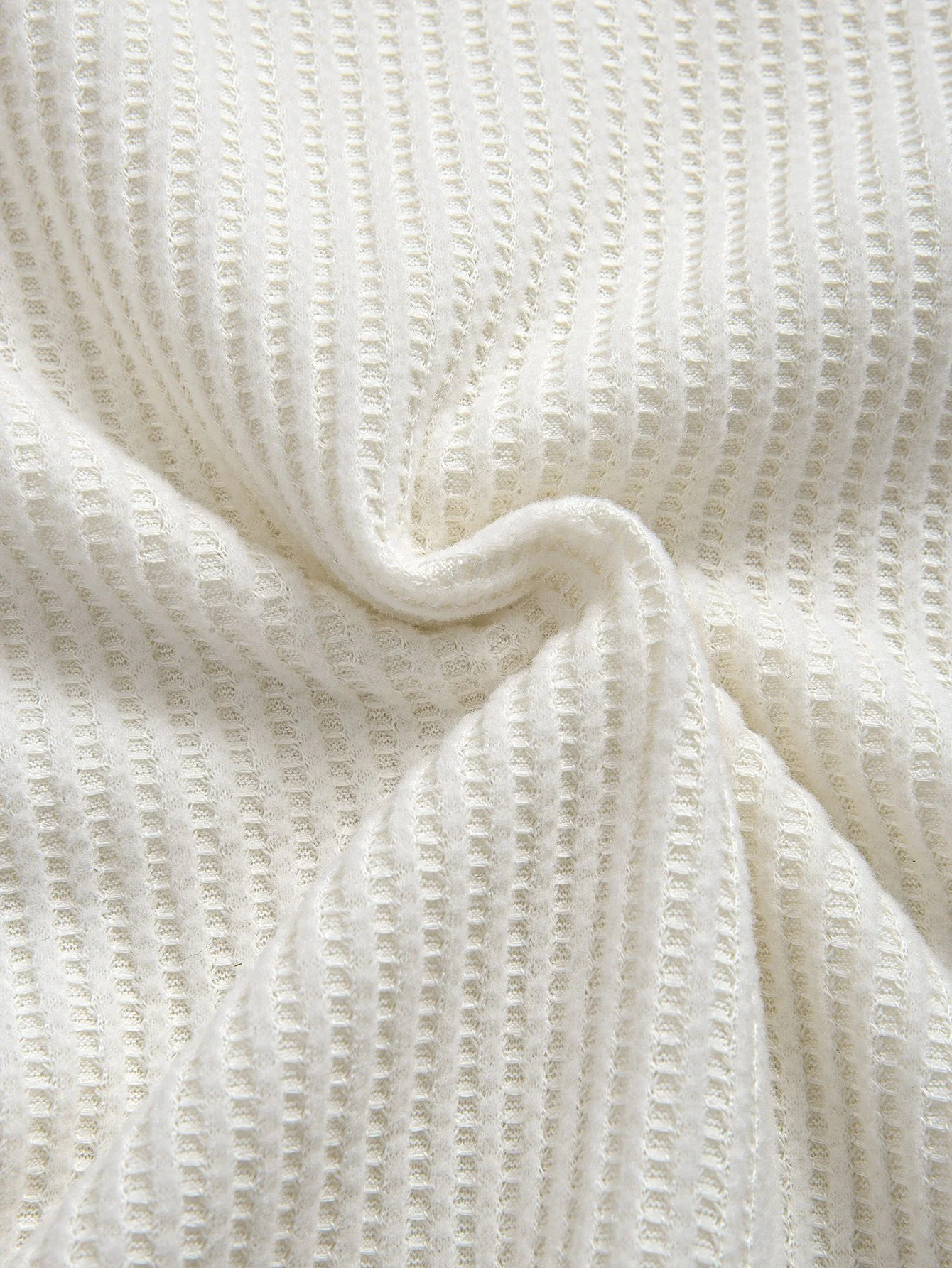 Knitted Waffle Arc Hem T-Shirt