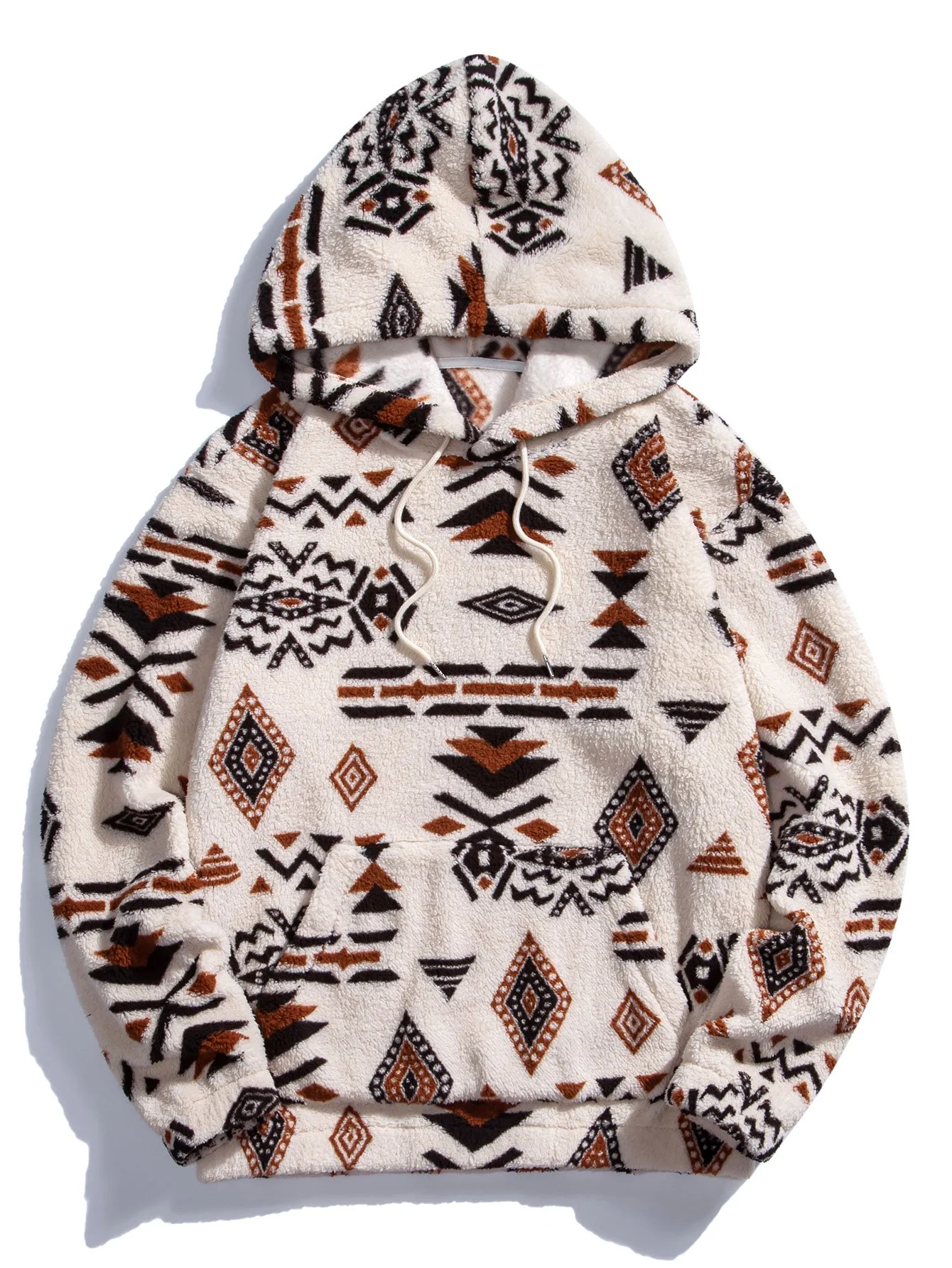 Aztec Print Teddy Hoodie