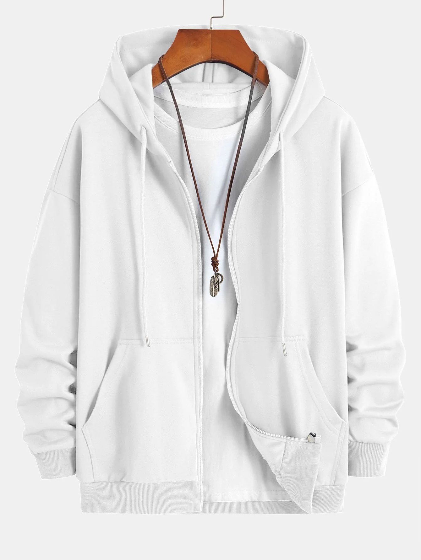 Basic Relax Fit Zip Hoodie