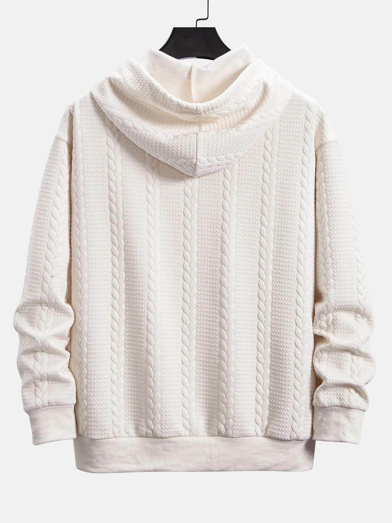 Relax Fit Wheat Jacquard Hoodie