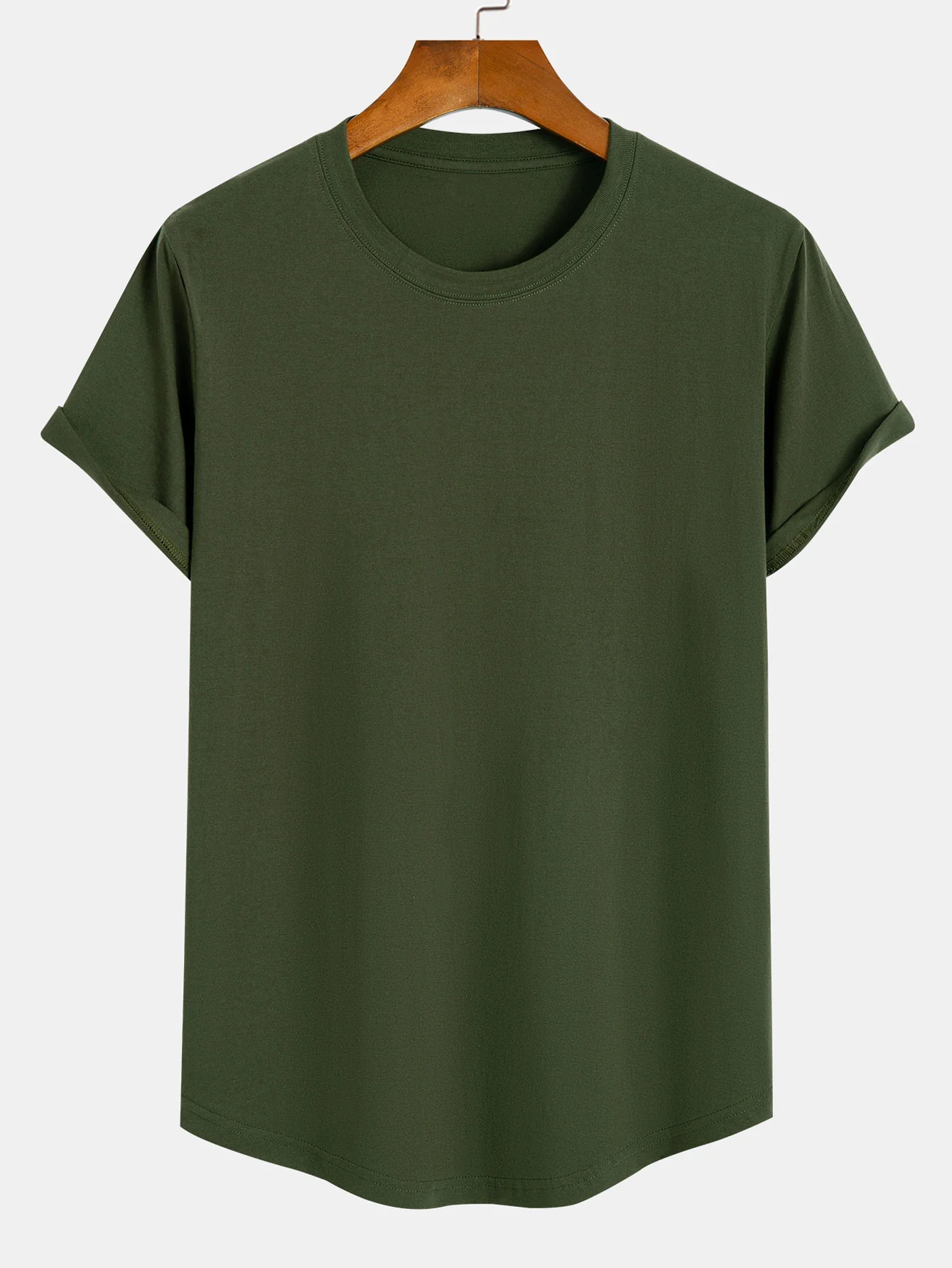 3 Pieces Basic Cotton Arc Hem T-Shirts