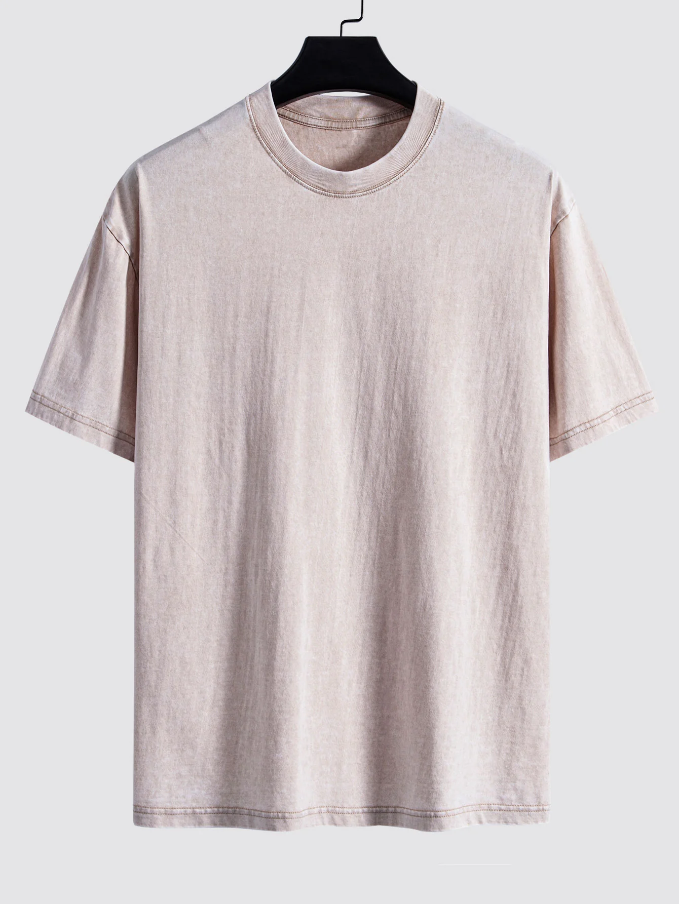 Basic Washed Distressed Drop Shoulder Oversize T-Shirt