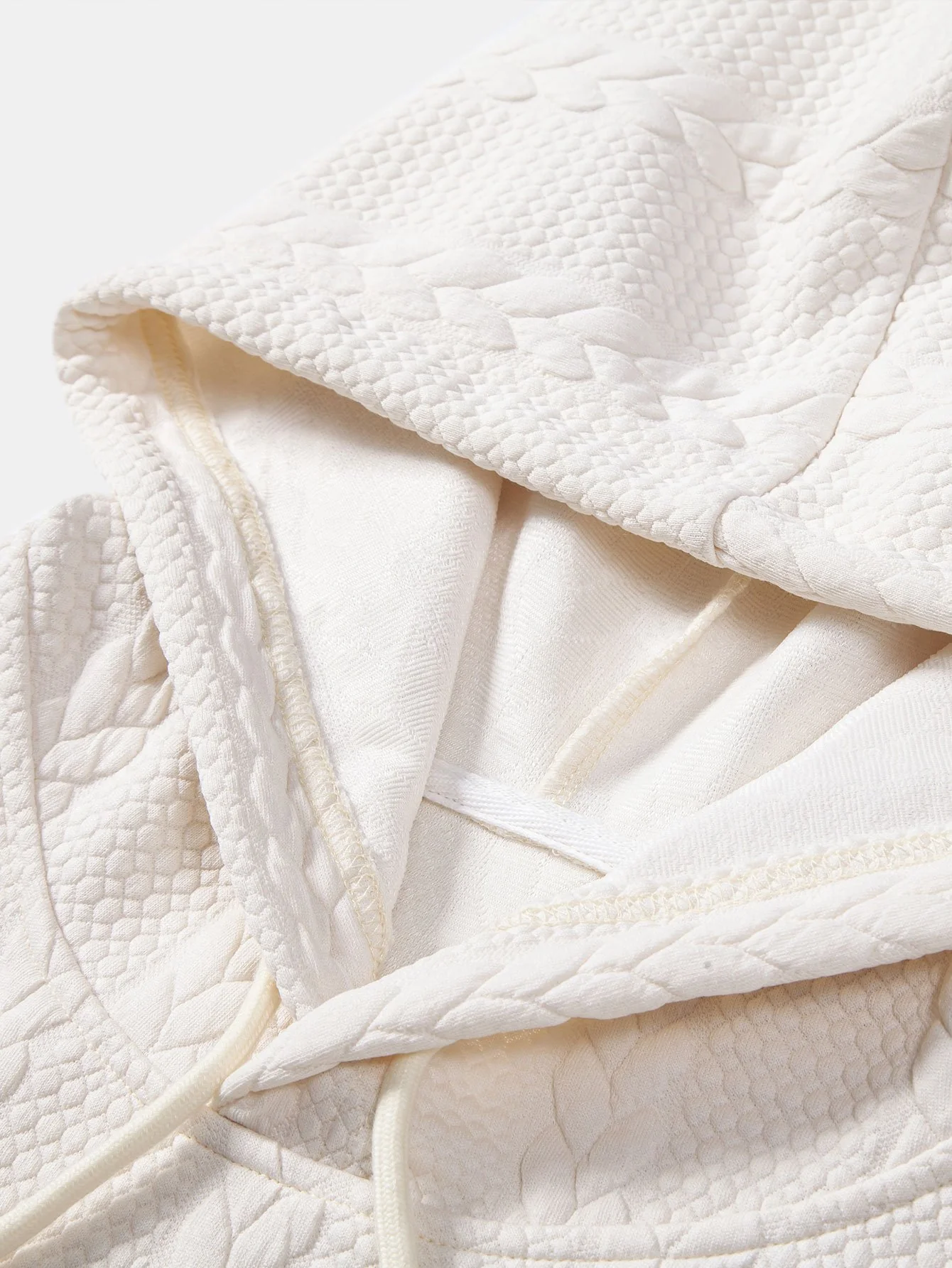 Relax Fit Wheat Jacquard Hoodie