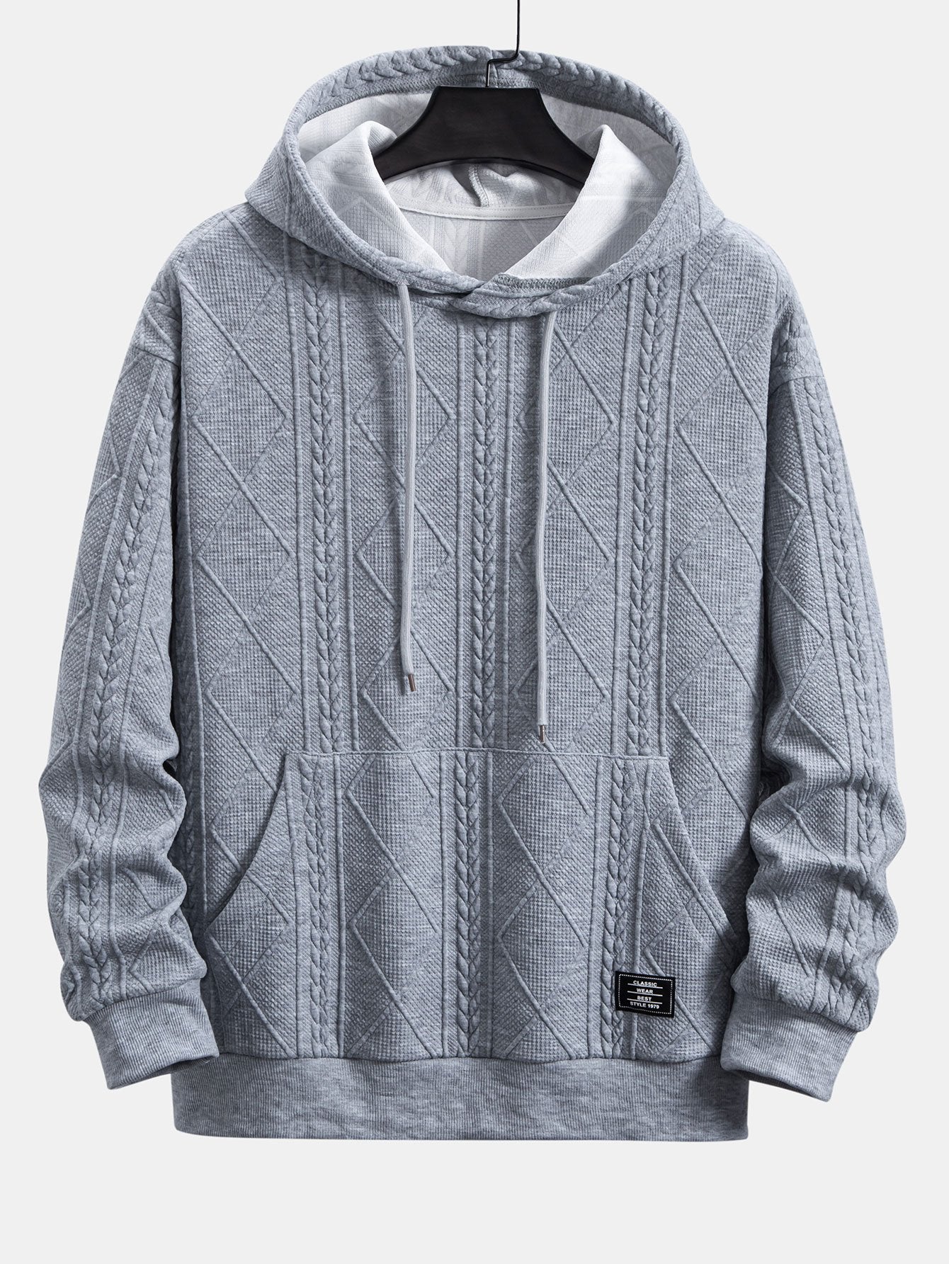 Relax Fit Geometric Jacquard Hoodie