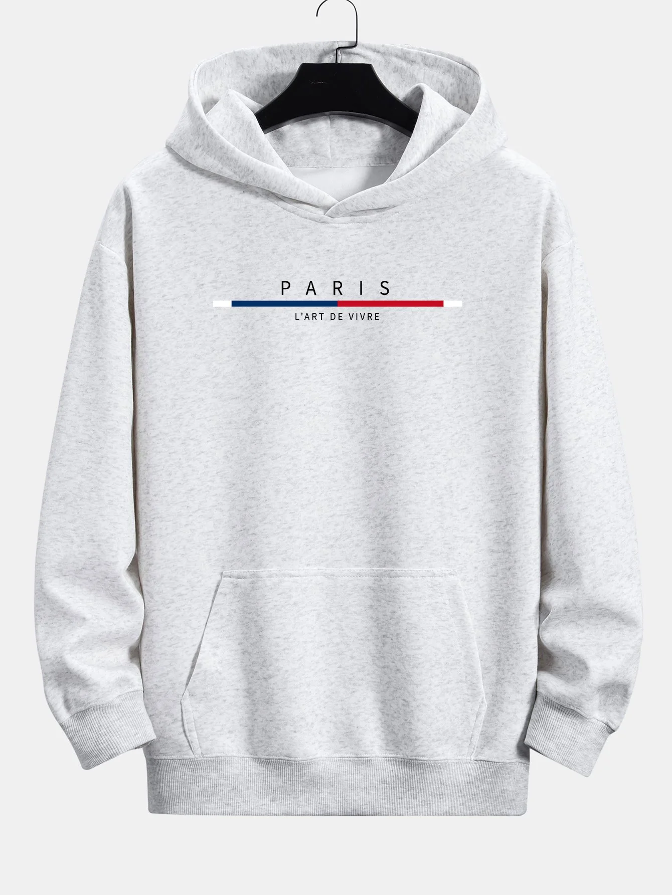 Paris Stripe Print Relax Fit Hoodie