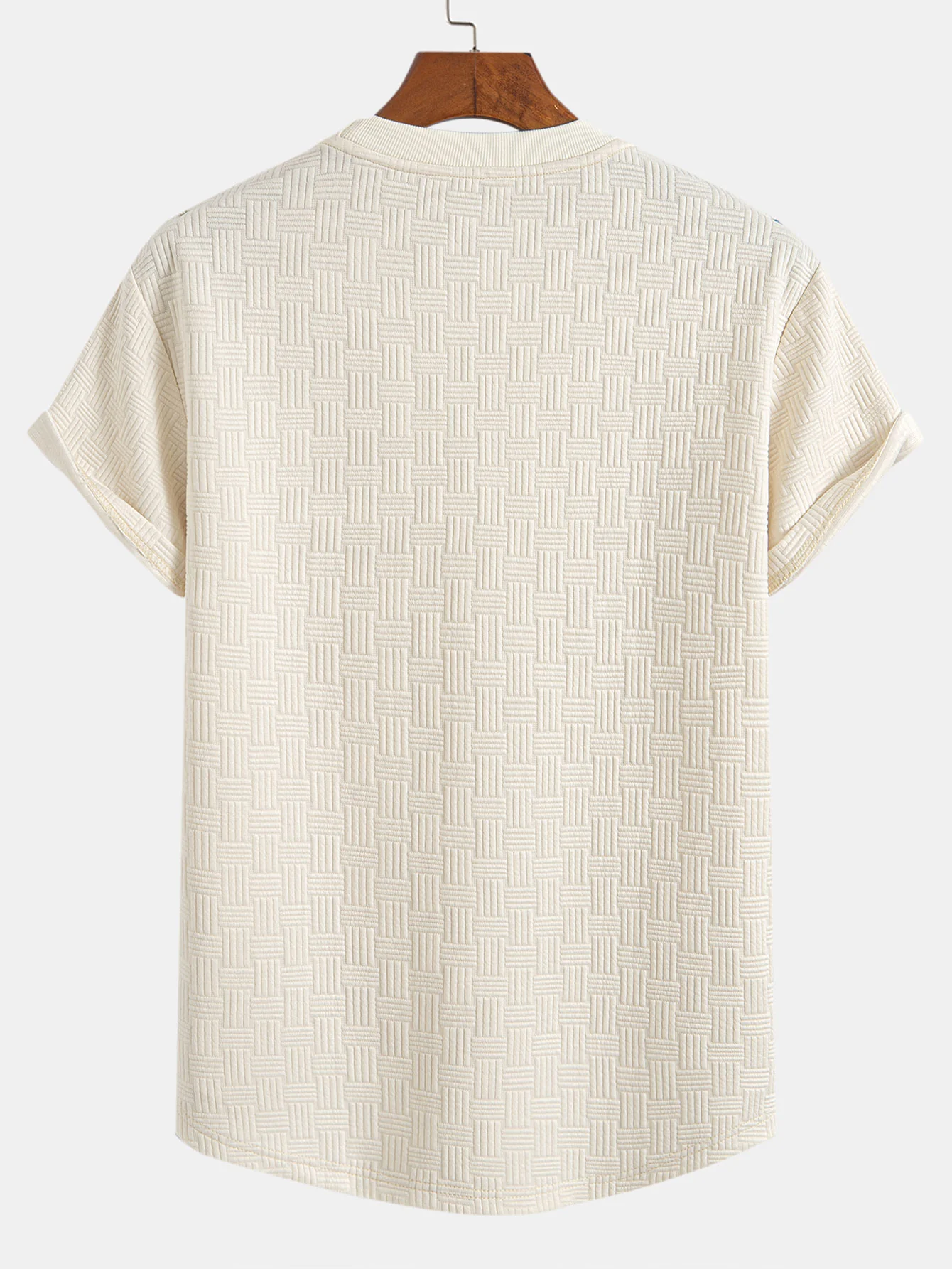 Stripe Jacquard Arc Hem T-Shirt