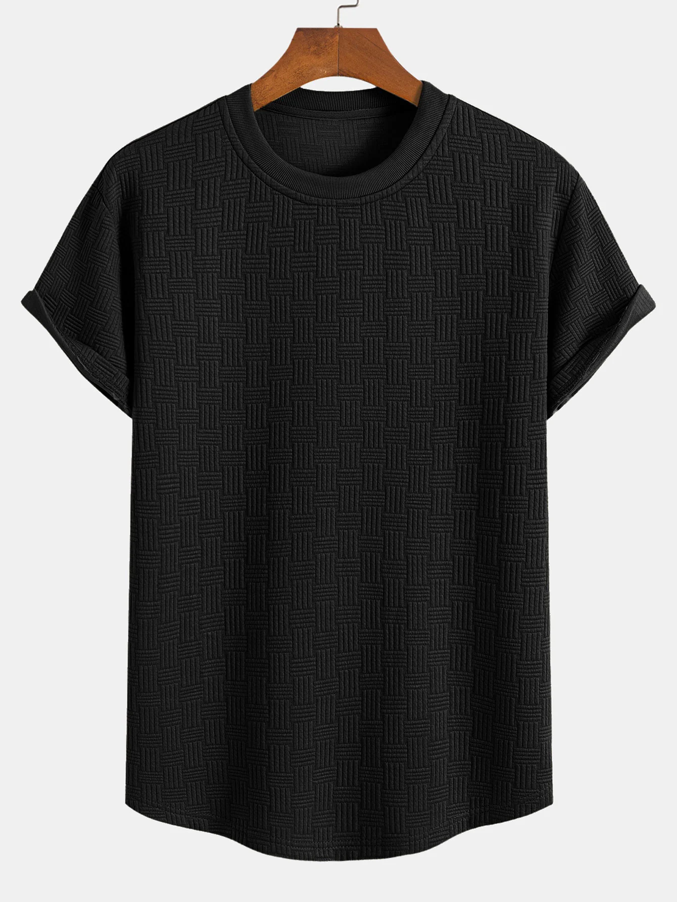 Stripe Jacquard Arc Hem T-Shirt