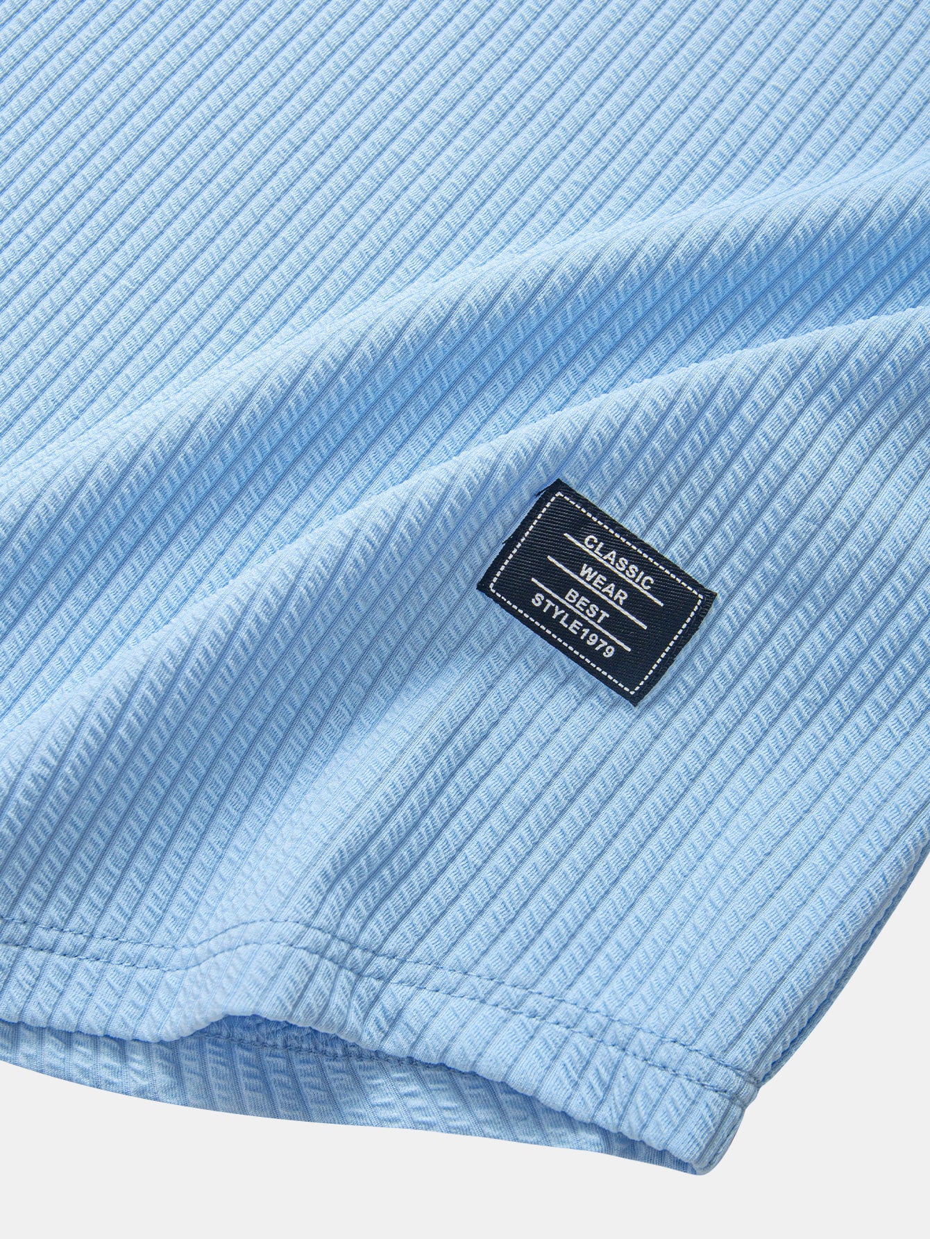 Ribbed Hooded  Arc Hem T-Shirt