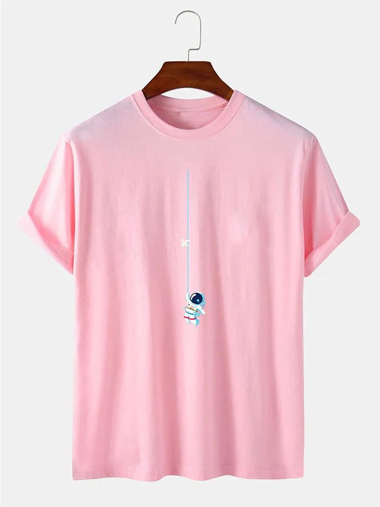 Astronaut On A String Print T-Shirt