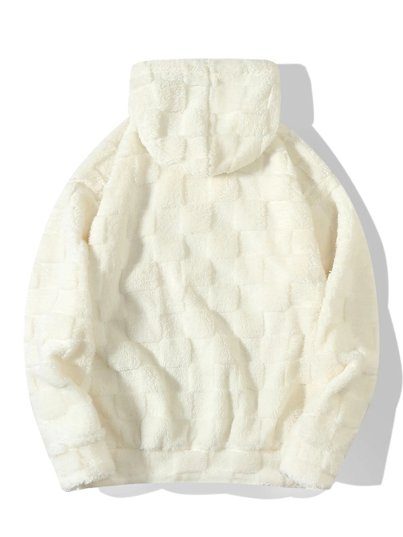 Relax Fit Checkerboard Teddy Hoodie