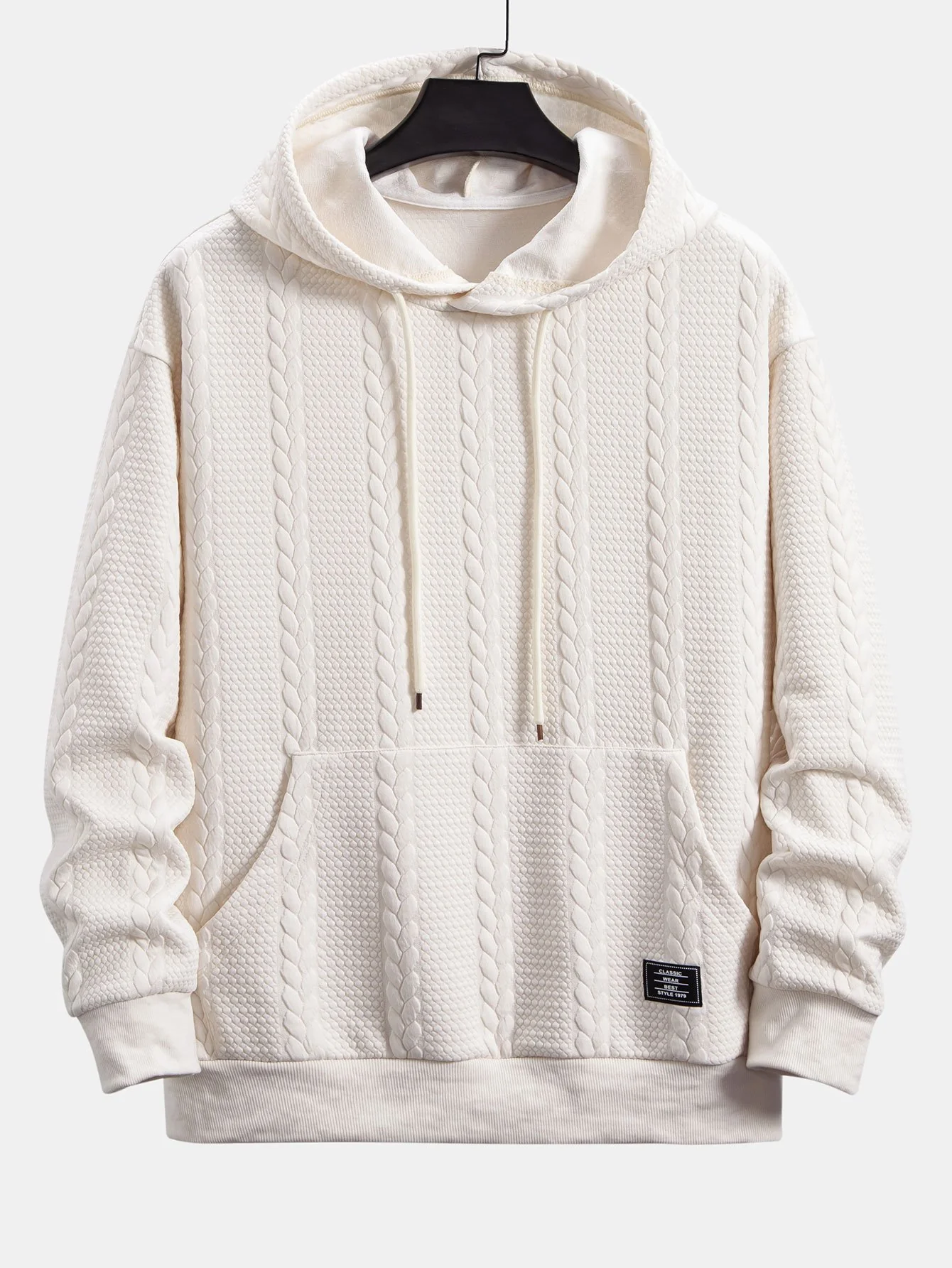 Relax Fit Wheat Jacquard Hoodie
