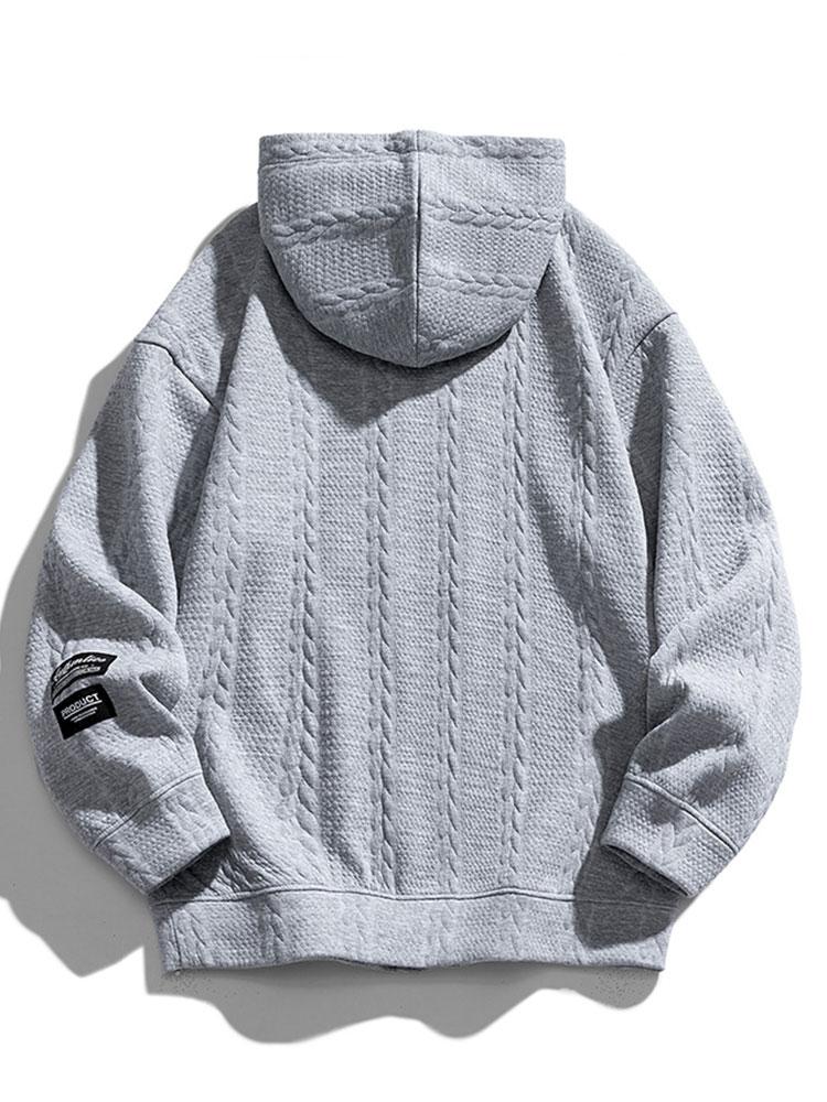 Relax Fit Wheat Jacquard Hoodie