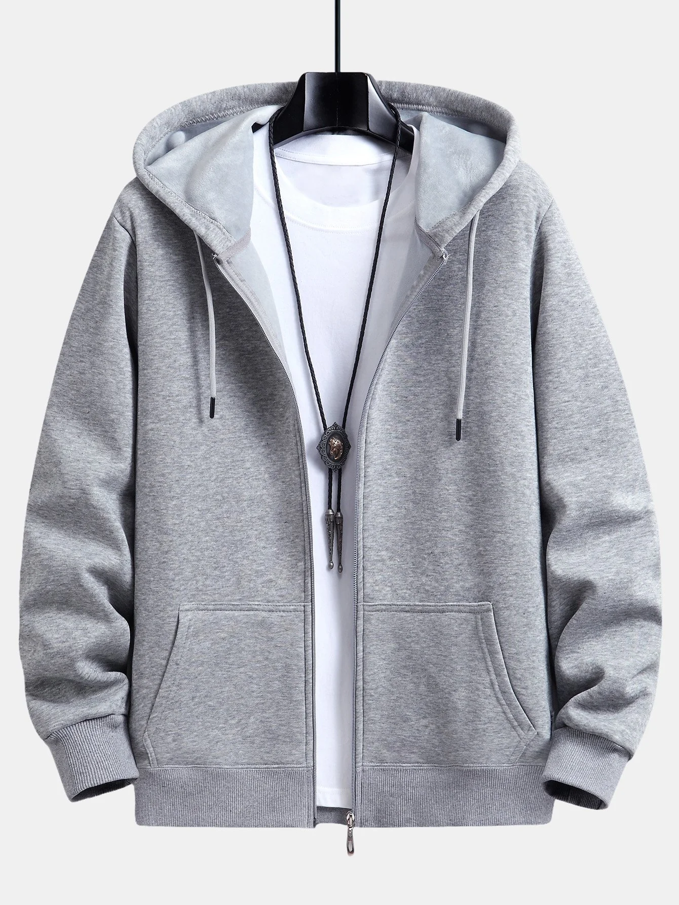 Plush Lined Relax Fit Zip Hoodie