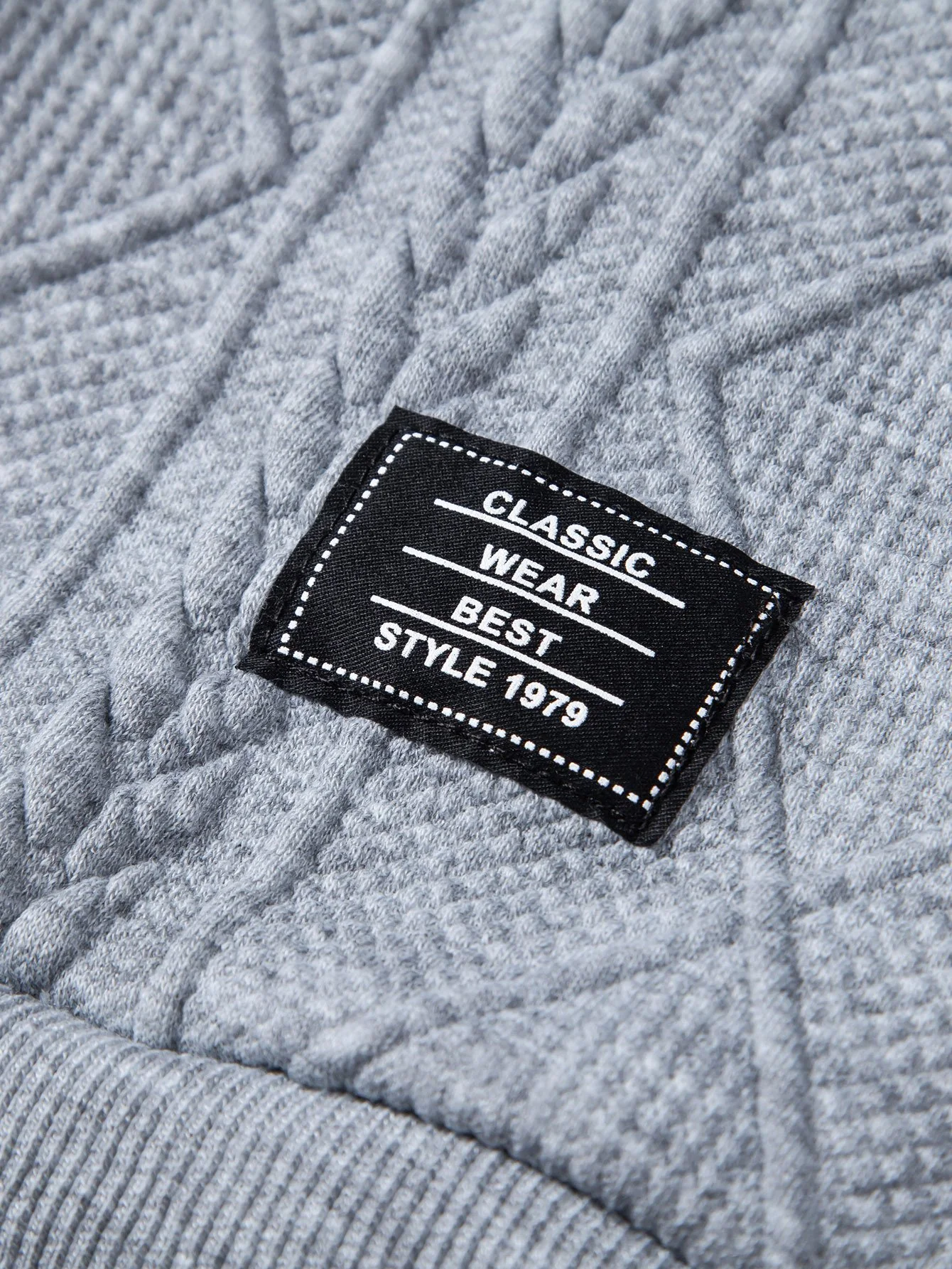 Relax Fit Geometric Jacquard Hoodie