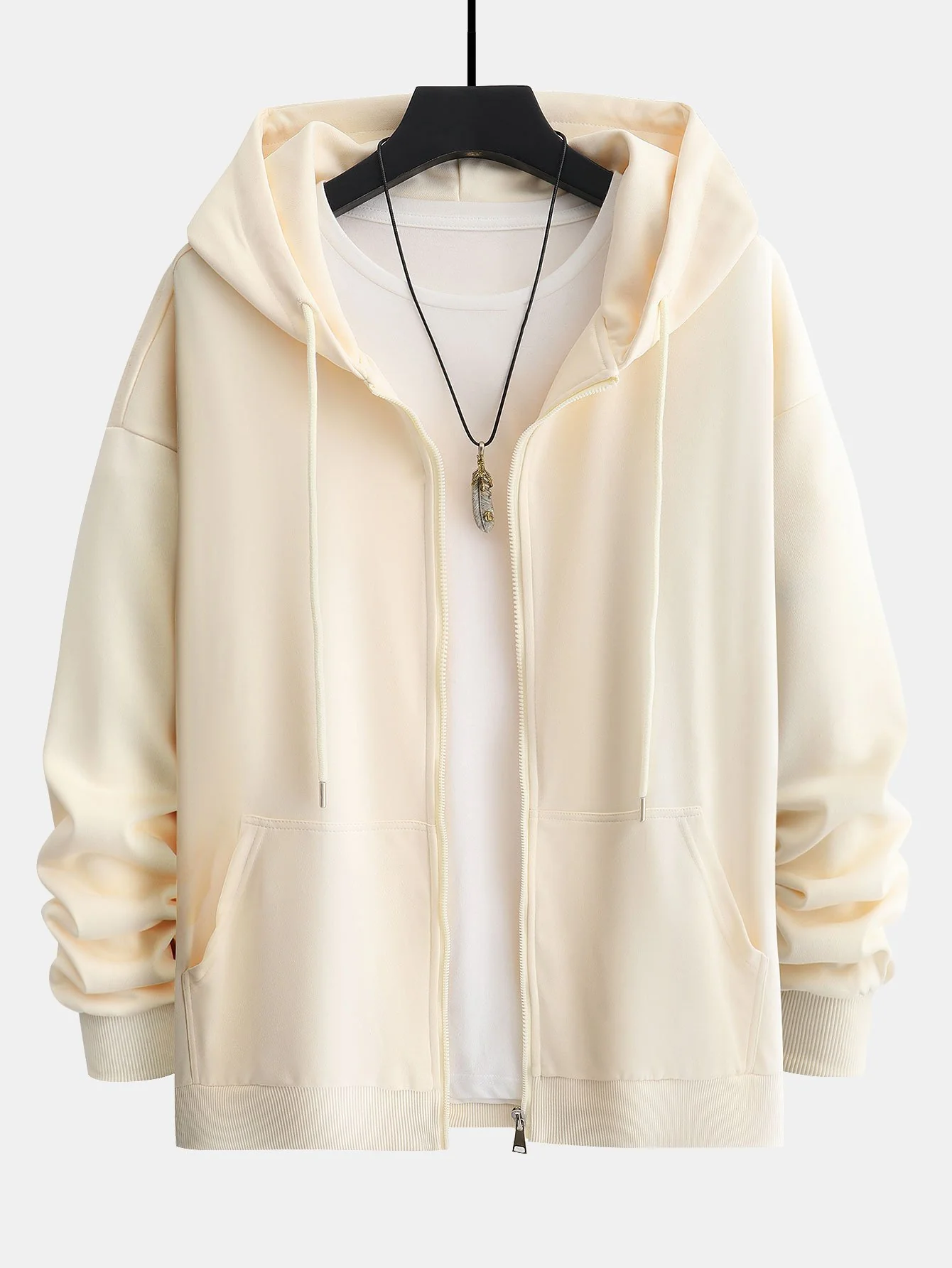 Basic Relax Fit Zip Hoodie