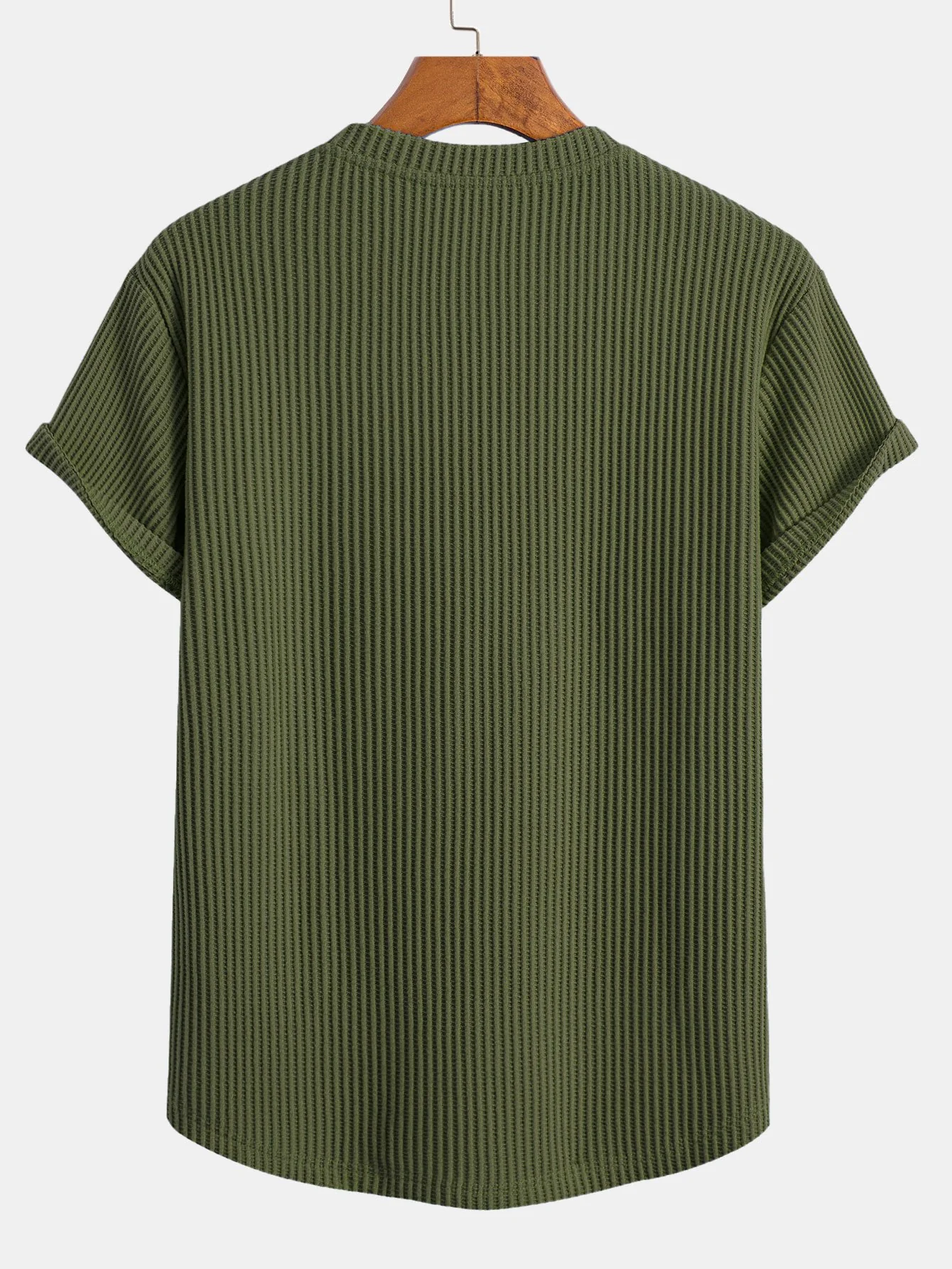 Knitted Waffle Arc Hem T-Shirt