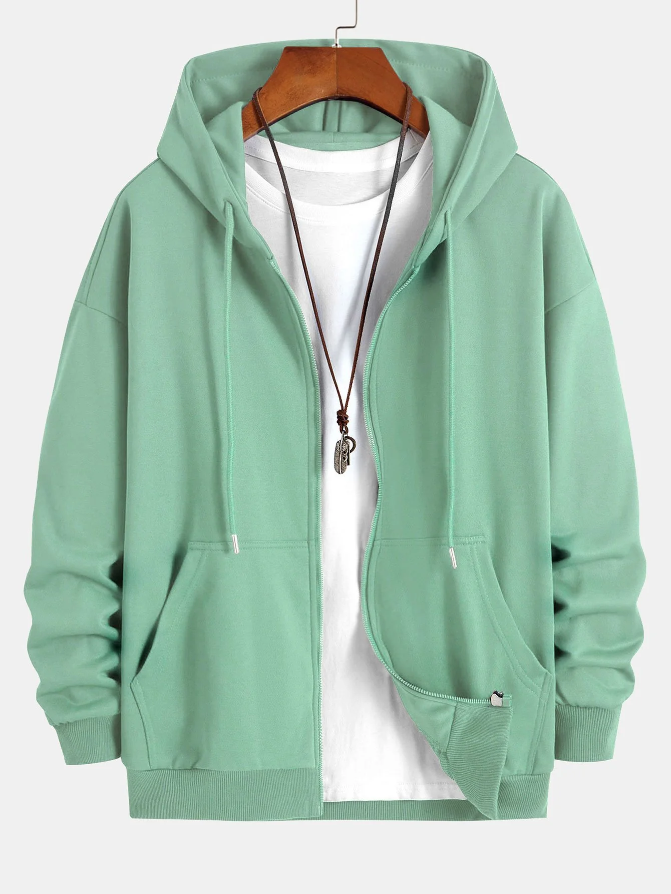 Basic Relax Fit Zip Hoodie