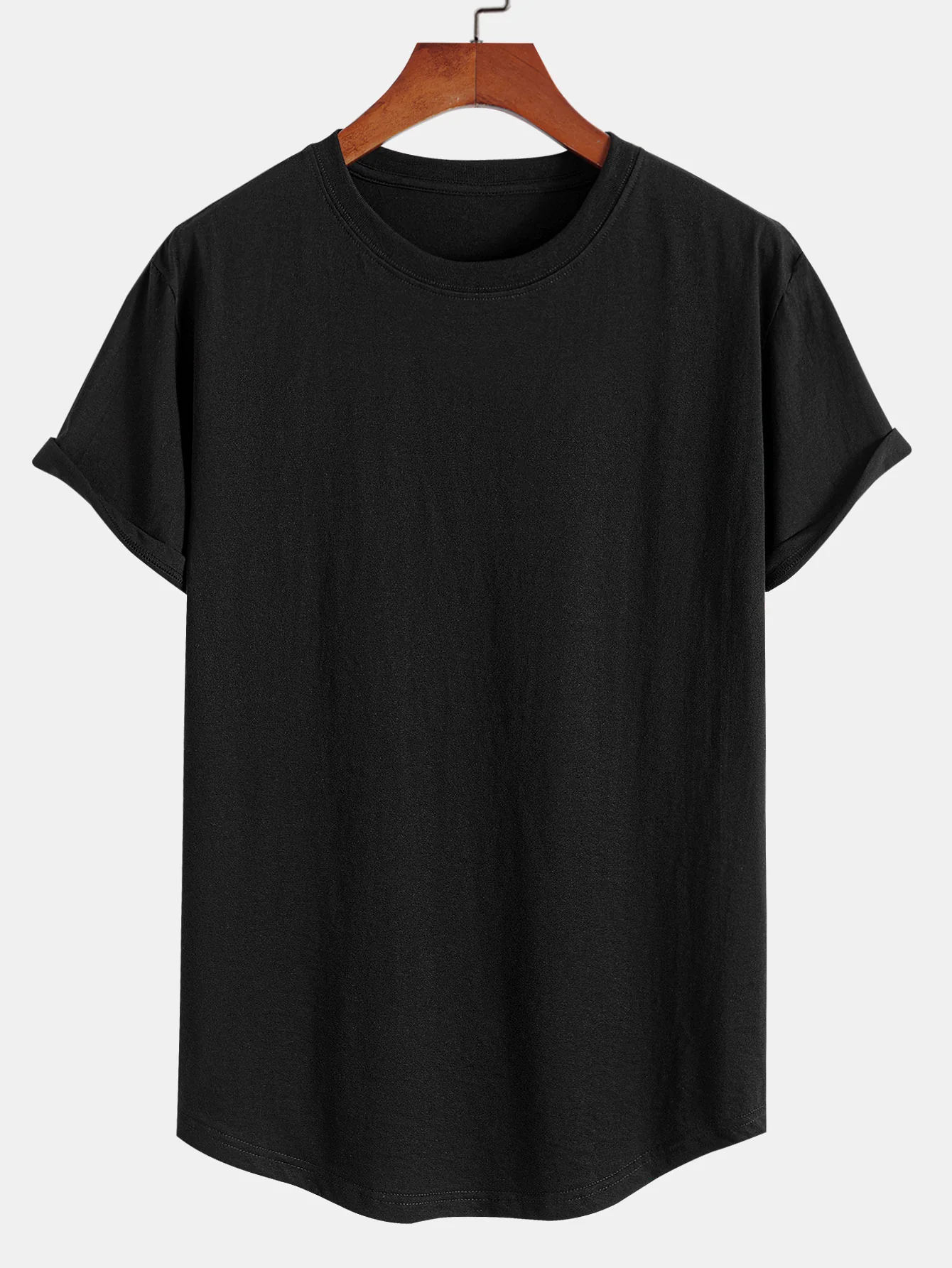 3 Pieces Basic Cotton Arc Hem T-Shirts