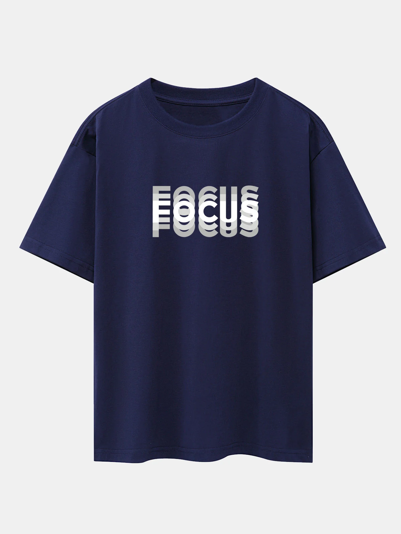 Focus Slogan Print Drop Shoulder Oversize T-Shirt