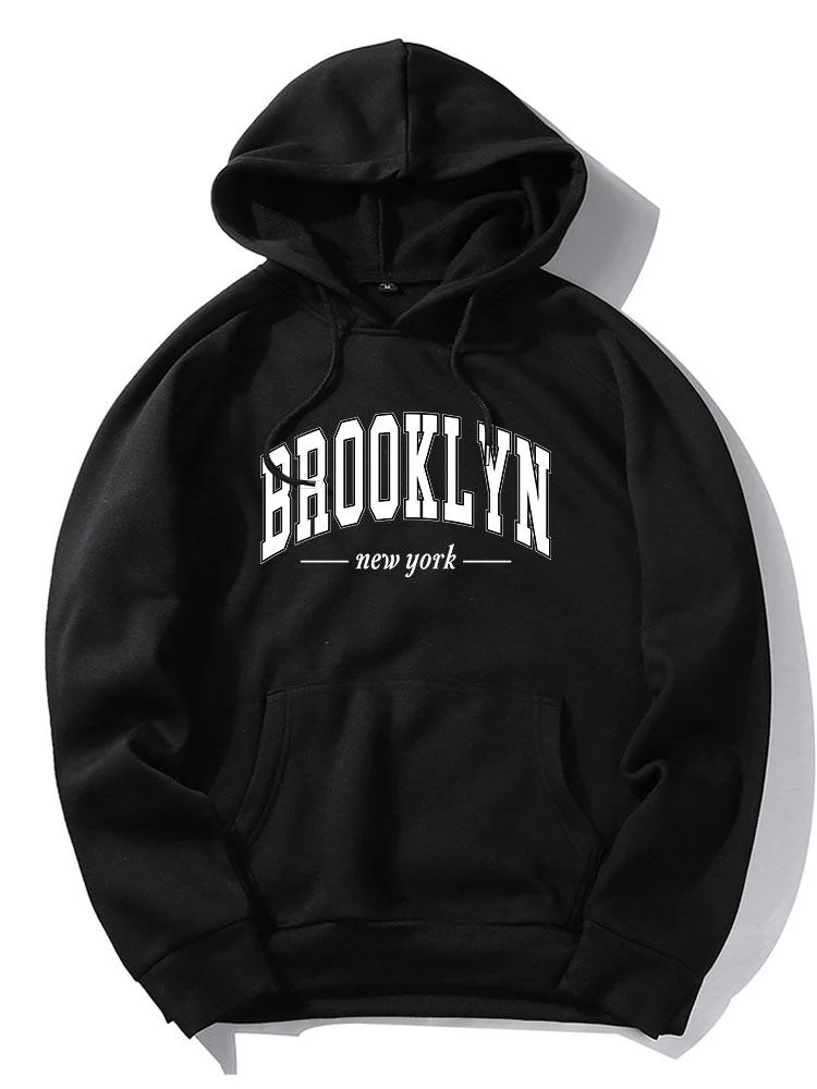 Brooklyn Letter Print Hoodie