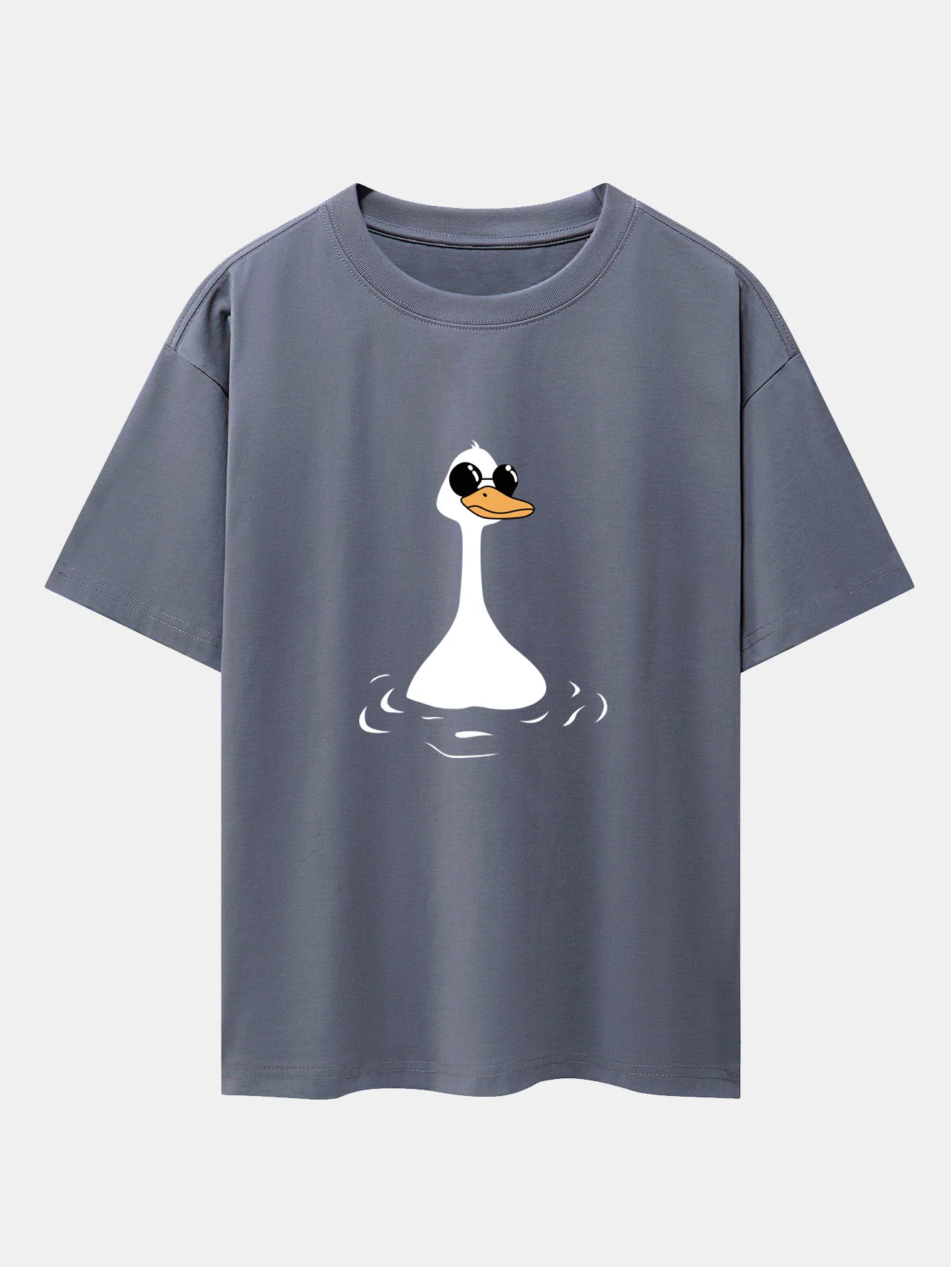 Sunglasses Goose Print Drop Shoulder Oversize T-Shirt