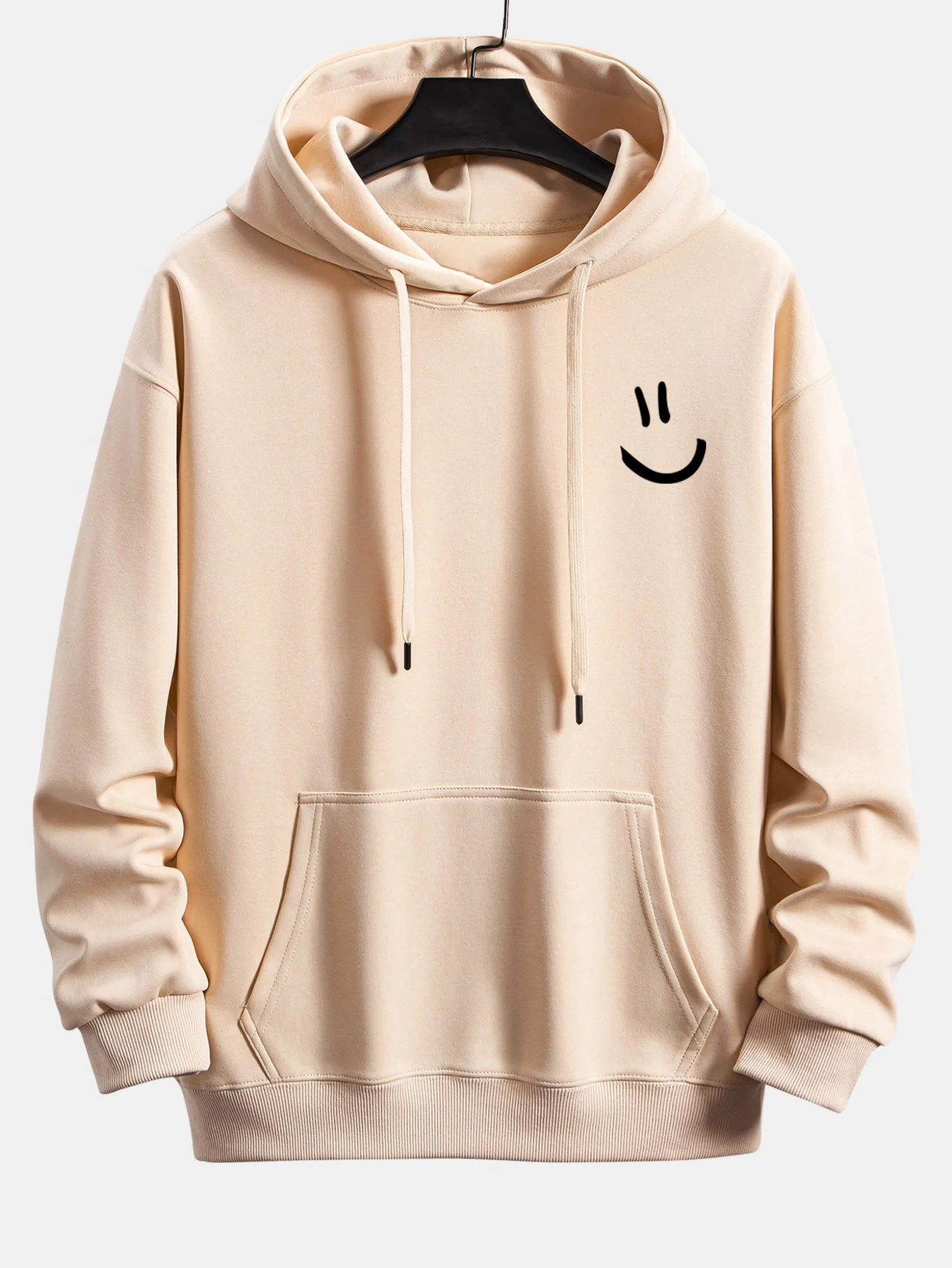 Smiley Face Print Relax Fit Hoodie