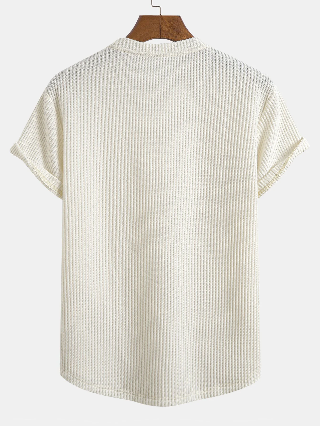 Knitted Waffle Arc Hem T-Shirt