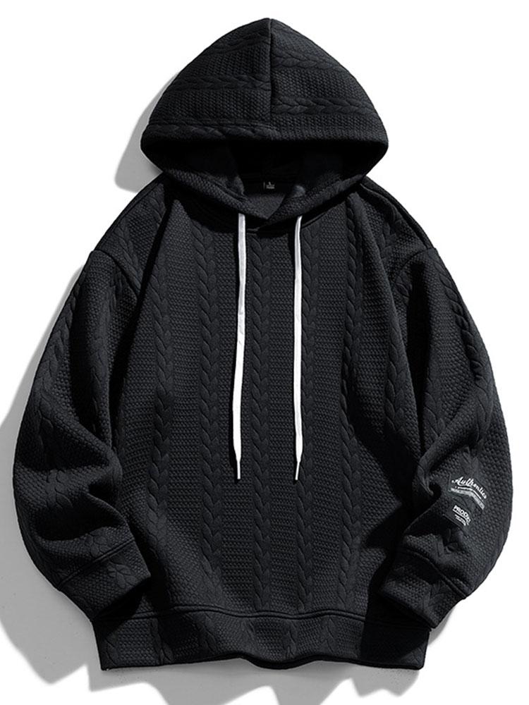 Relax Fit Wheat Jacquard Hoodie