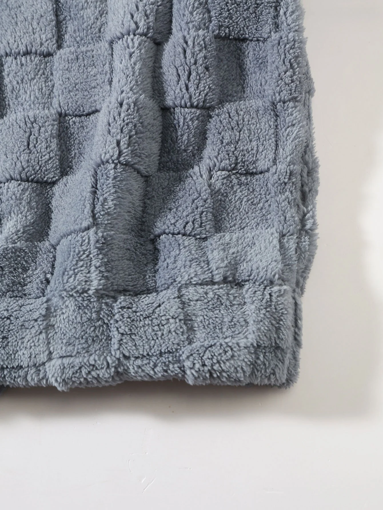 Relax Fit Checkerboard Teddy Hoodie