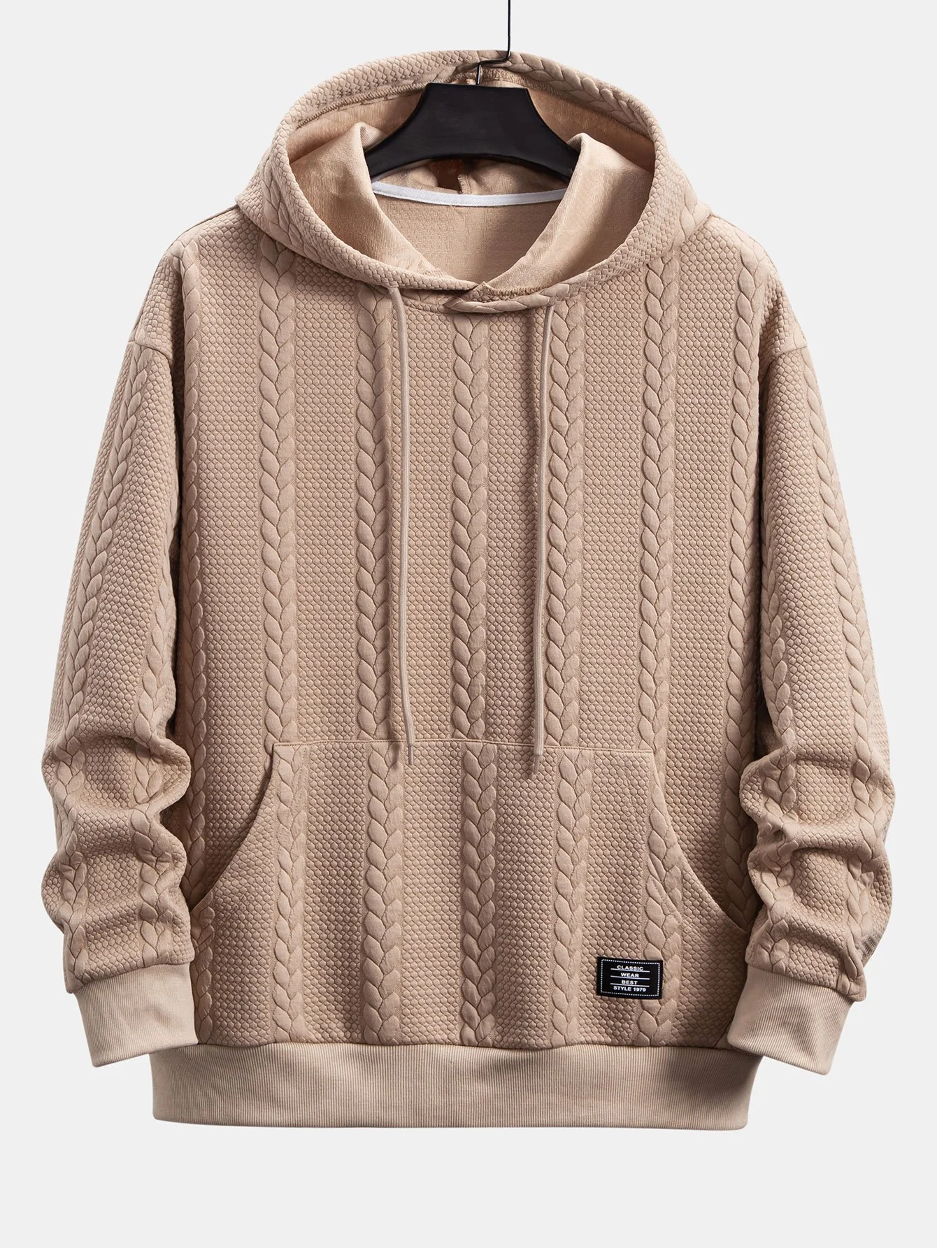 Relax Fit Wheat Jacquard Hoodie