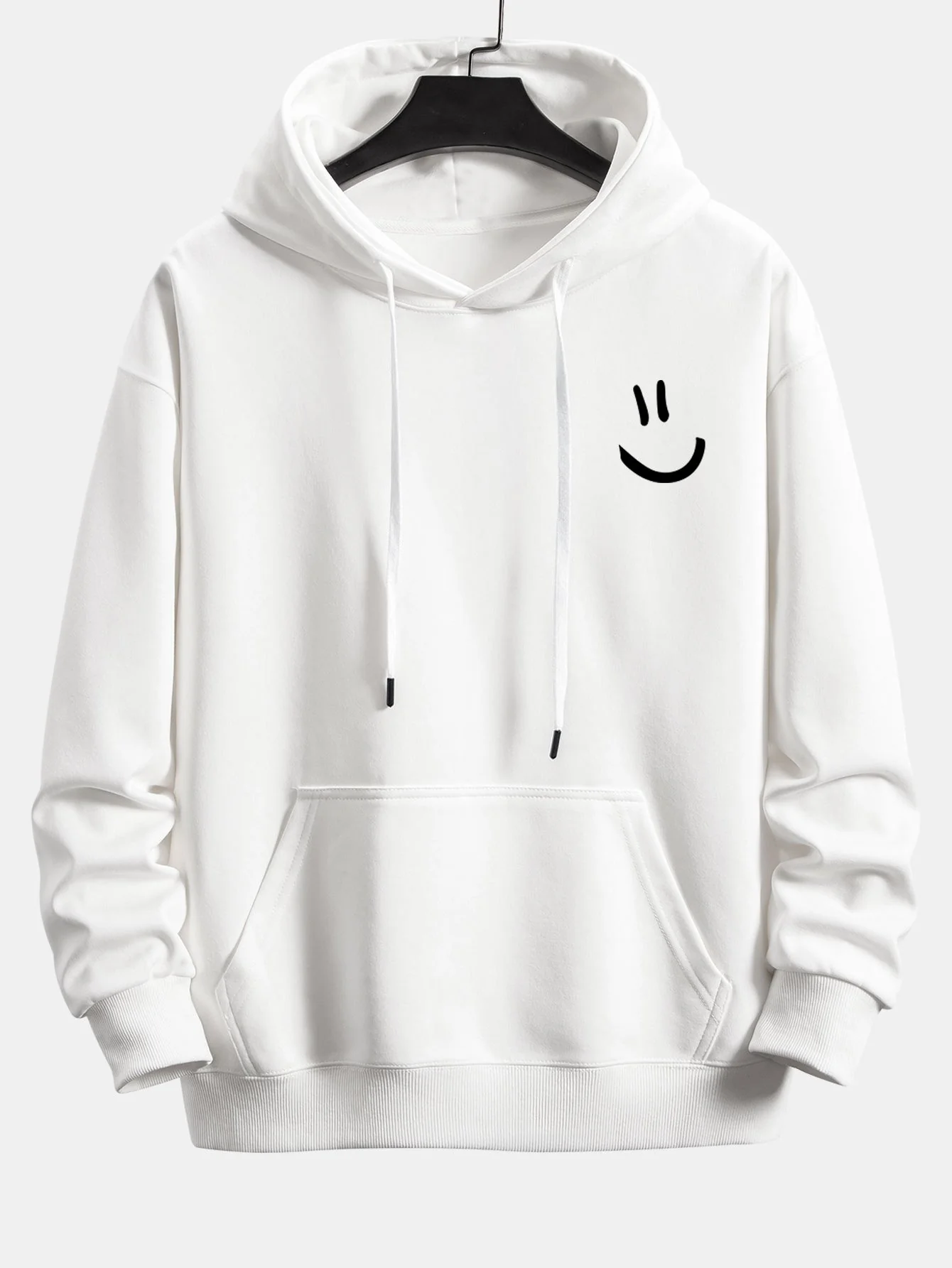 Smiley Face Print Relax Fit Hoodie